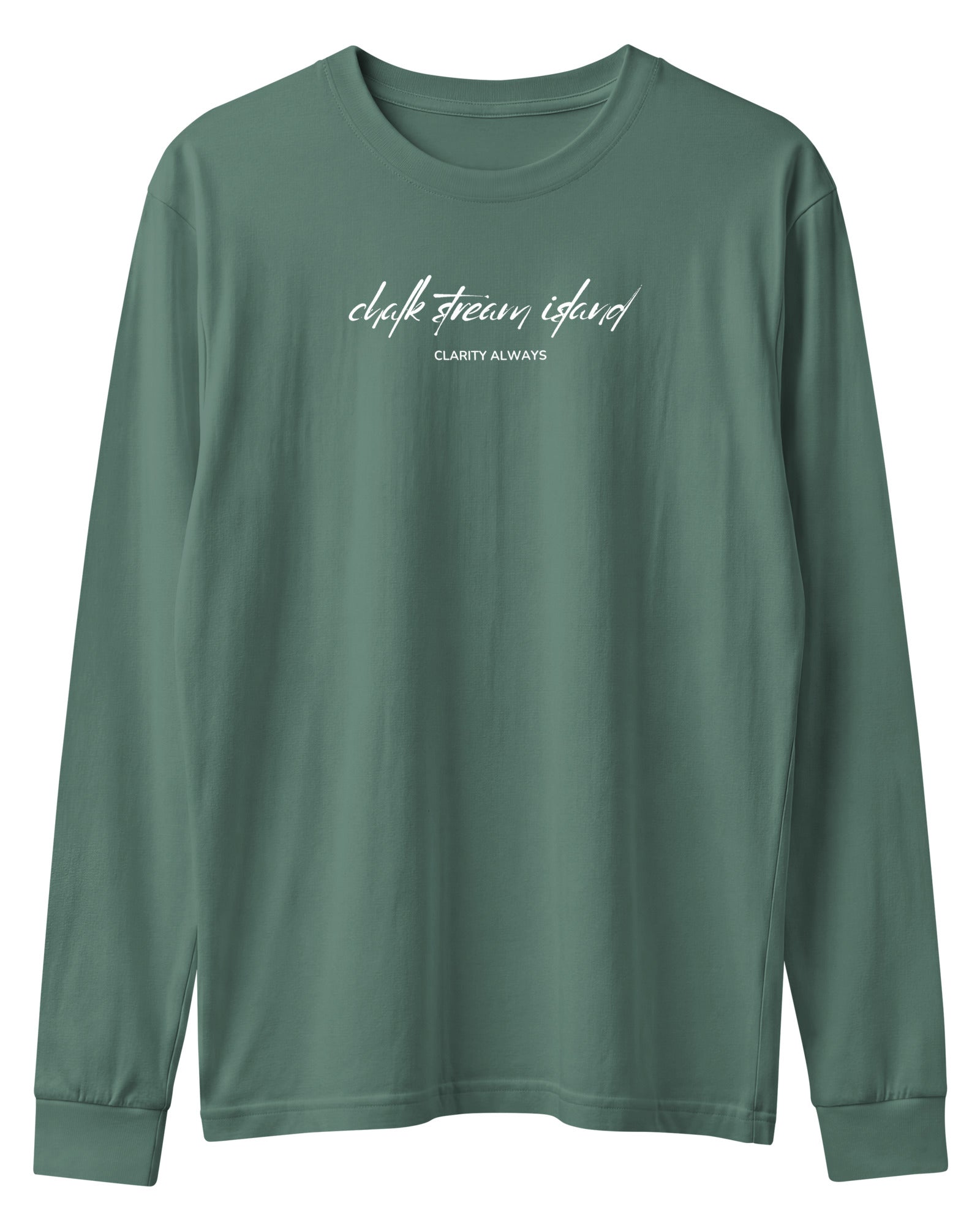 Jolly & Goode long sleeve shirts Washed Pine / XS Chalk Stream Island | Clarity Always | Long Sleeve Tee Cheeky British Style