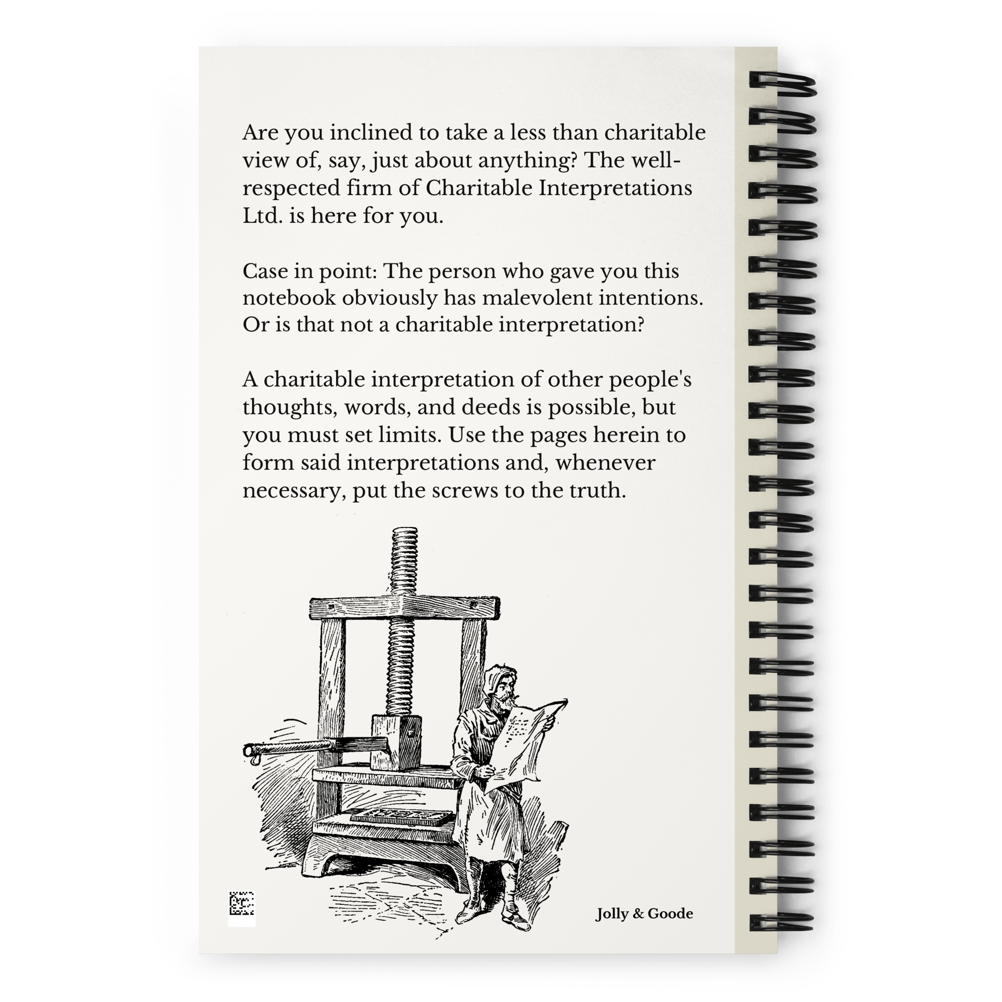 Jolly & Goode Notebooks & Notepads Charitable Interpretations Notebook Cheeky British Style
