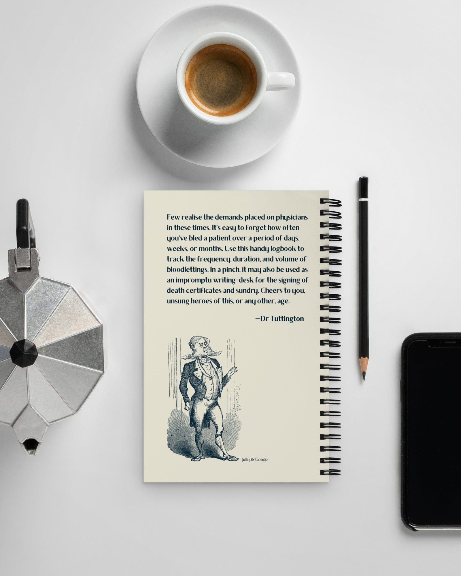 Jolly & Goode Notebooks & Notepads Dr Tuttington's Bloodletting Logbook Cheeky British Style