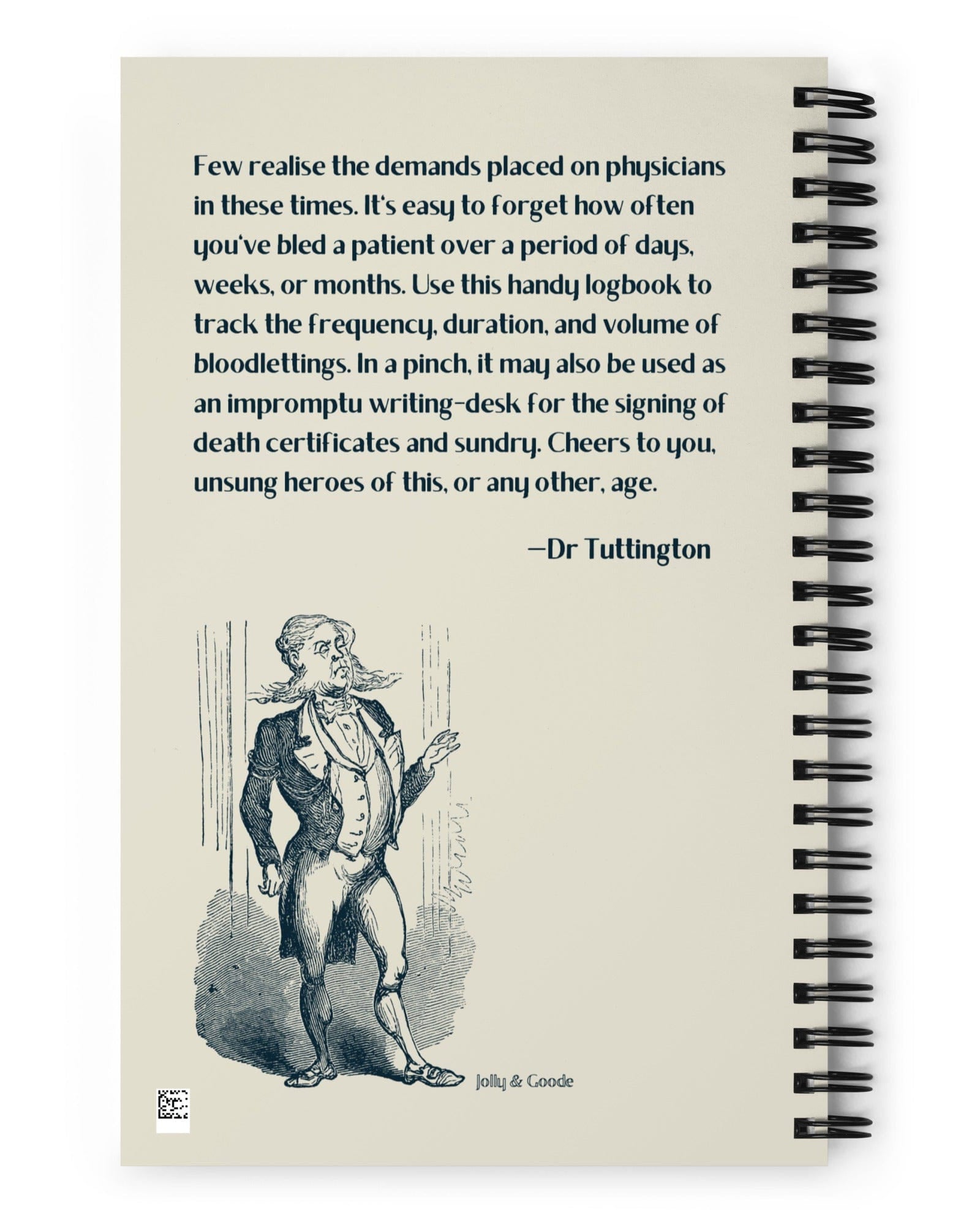 Jolly & Goode Notebooks & Notepads Dr Tuttington's Bloodletting Logbook Cheeky British Style
