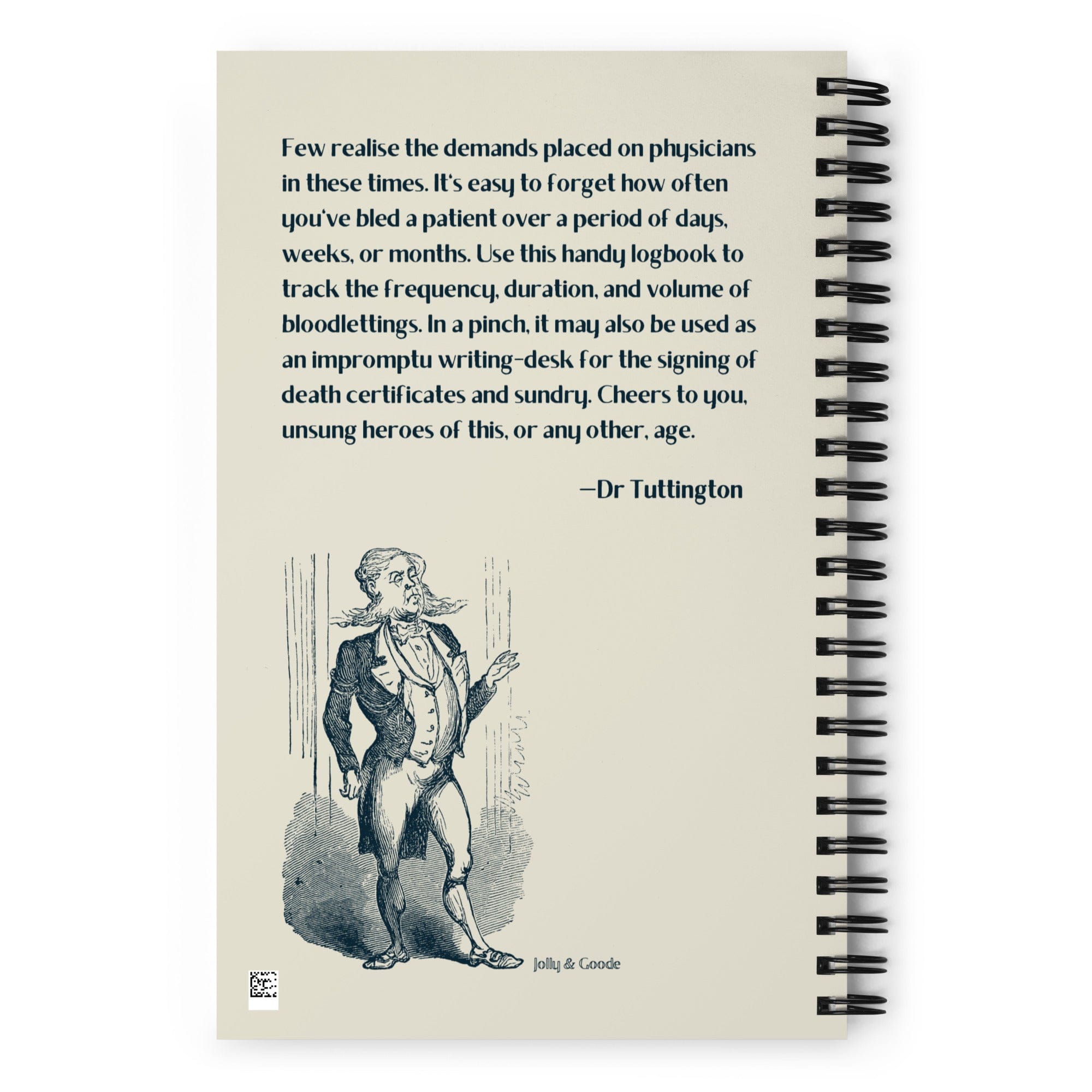 Jolly & Goode Notebooks & Notepads Dr Tuttington's Bloodletting Logbook Cheeky British Style