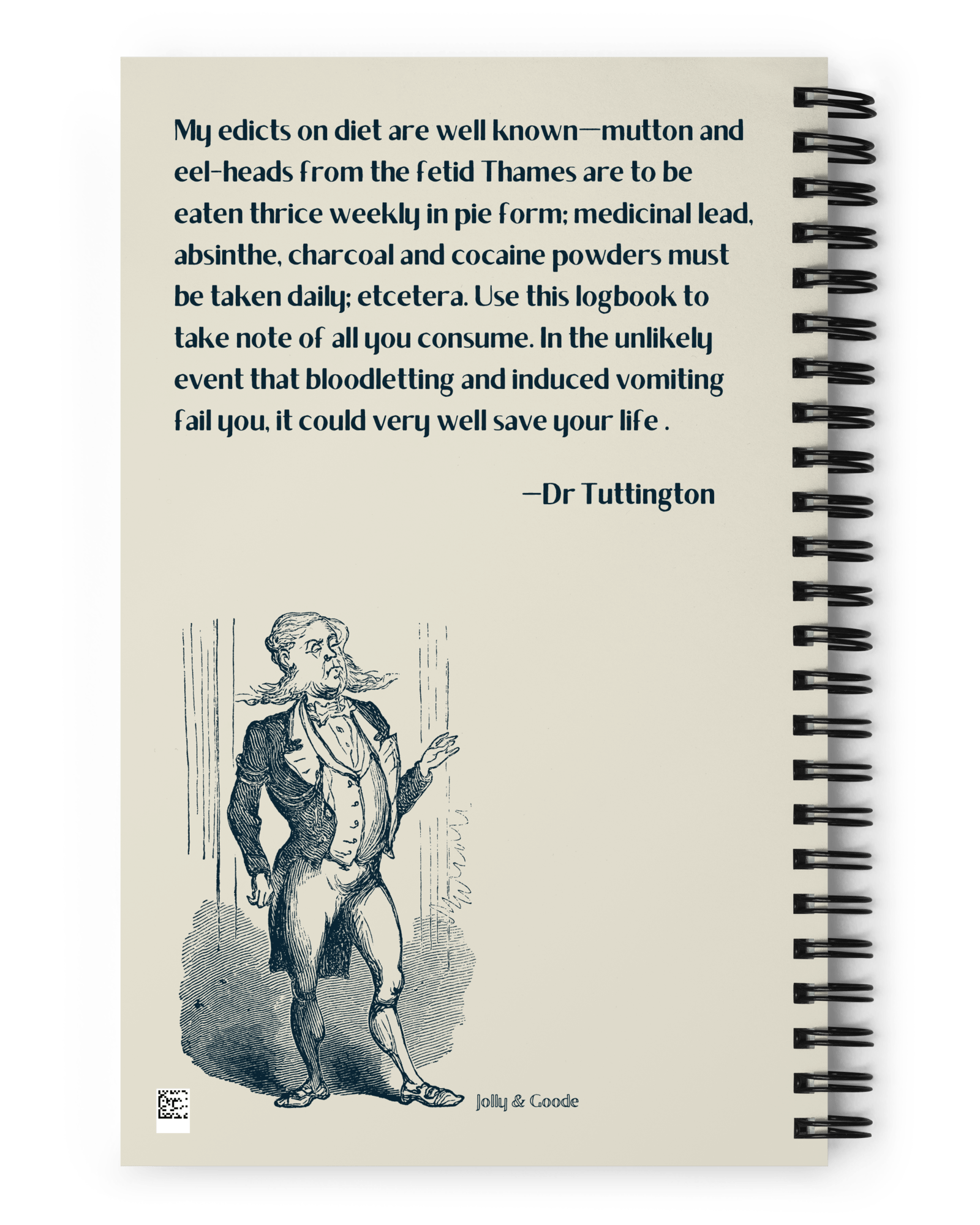 Jolly & Goode Notebooks & Notepads Dr Tuttington's Diet Logbook Cheeky British Style