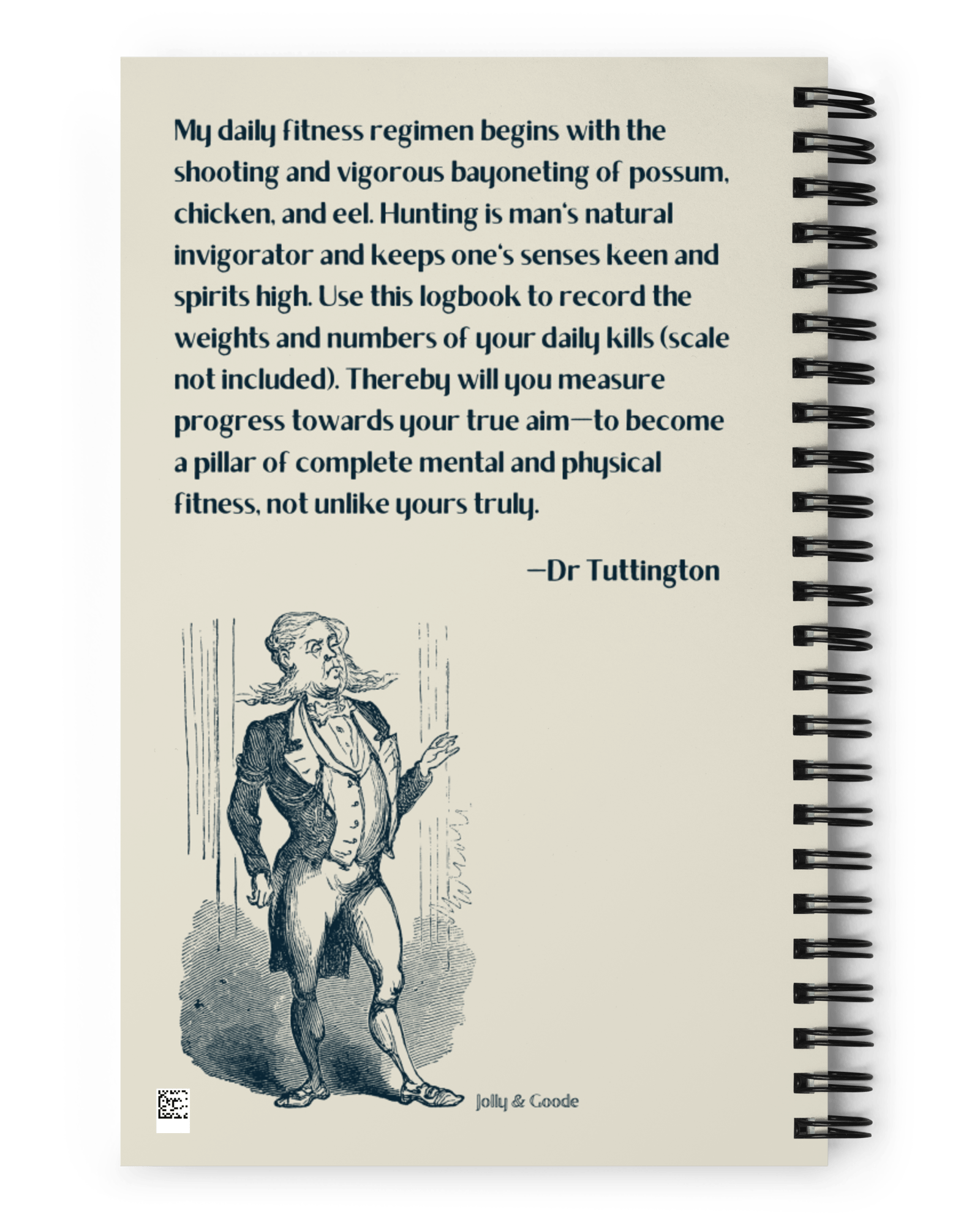 Jolly & Goode Notebooks & Notepads Dr Tuttington's Exercise Logbook Cheeky British Style