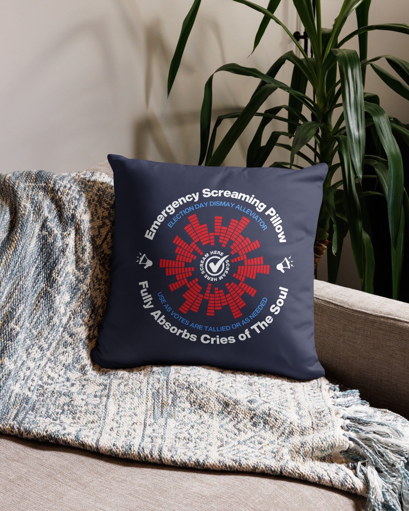 Jolly & Goode Pillow Election Day Emergency Screaming Pillow Cheeky British Style