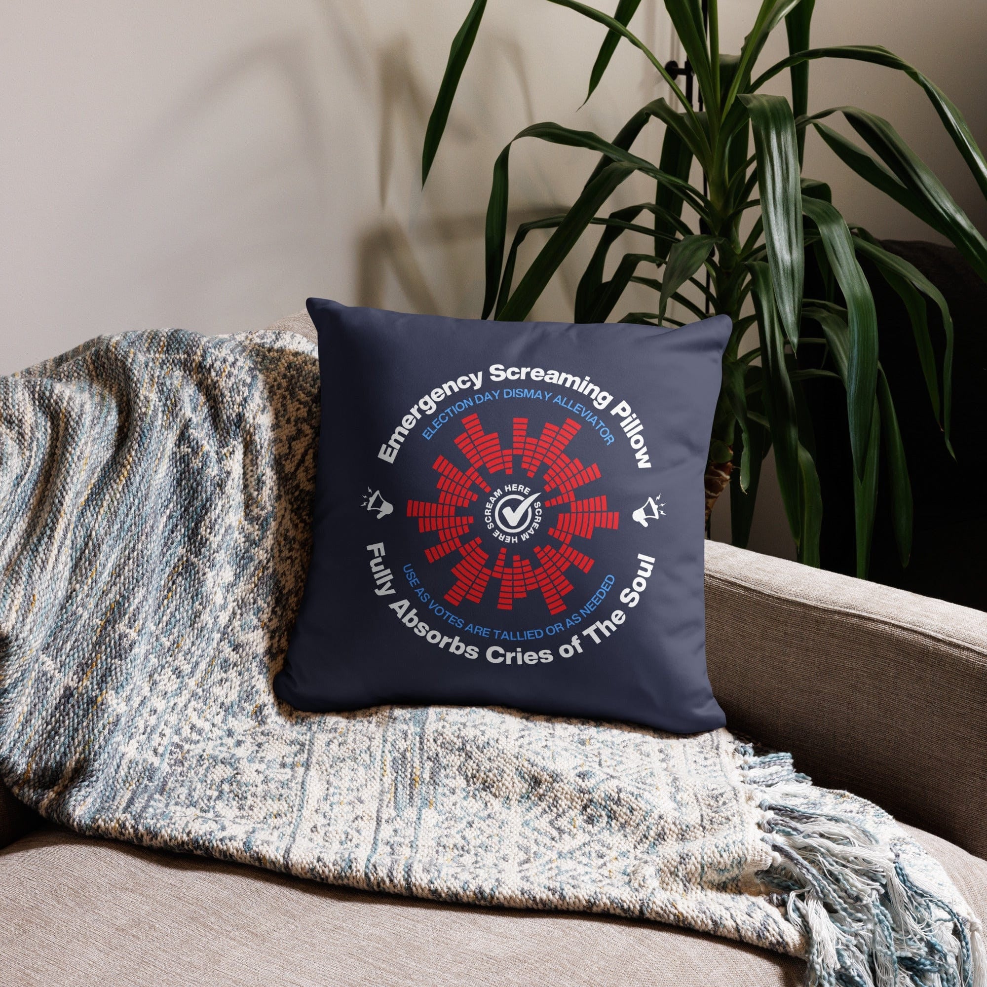 Jolly & Goode Pillow Election Day Emergency Screaming Pillow Cheeky British Style