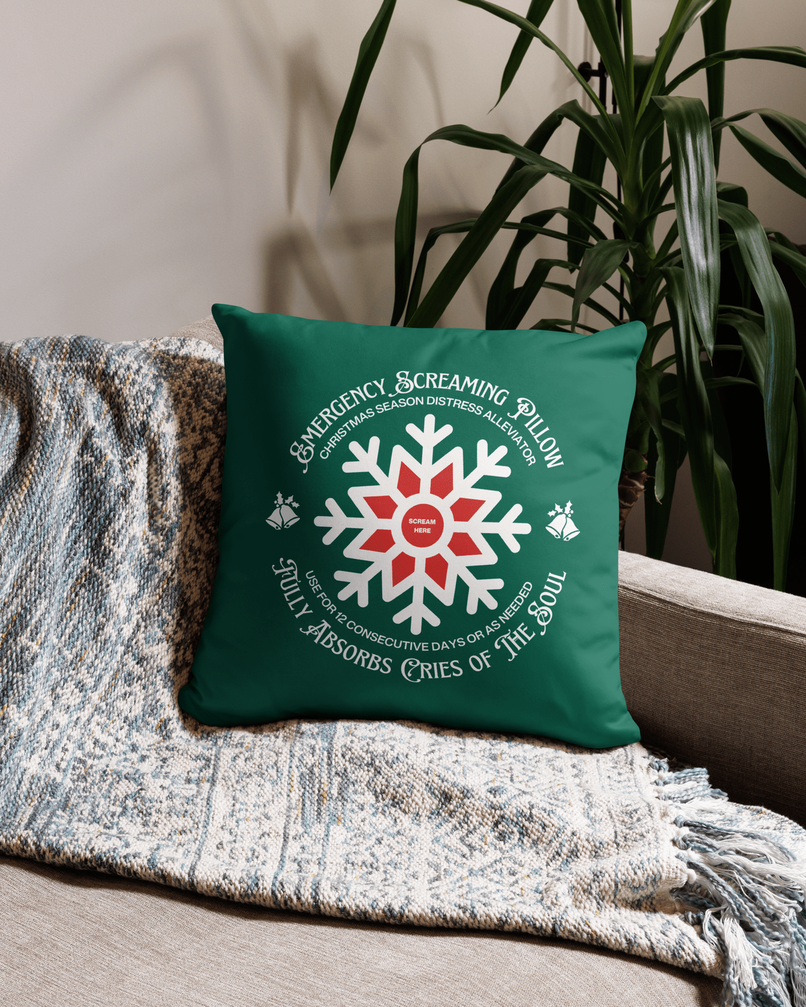 Jolly & Goode Pillow Emergency Screaming Pillow | Christmas Edition Cheeky British Style