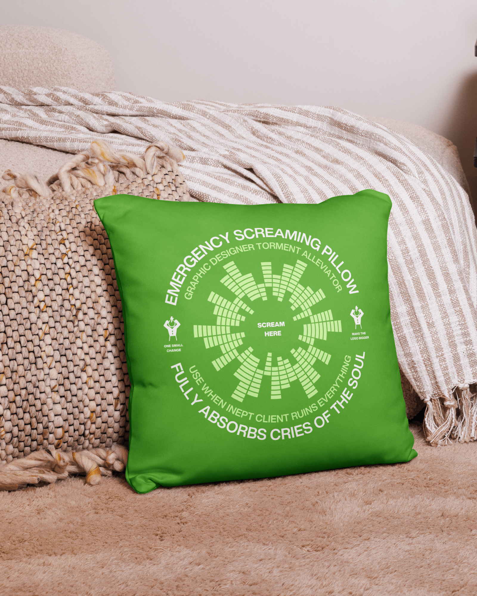 Jolly & Goode Pillow Emergency Screaming Pillow | Graphic Designer Edition Cheeky British Style