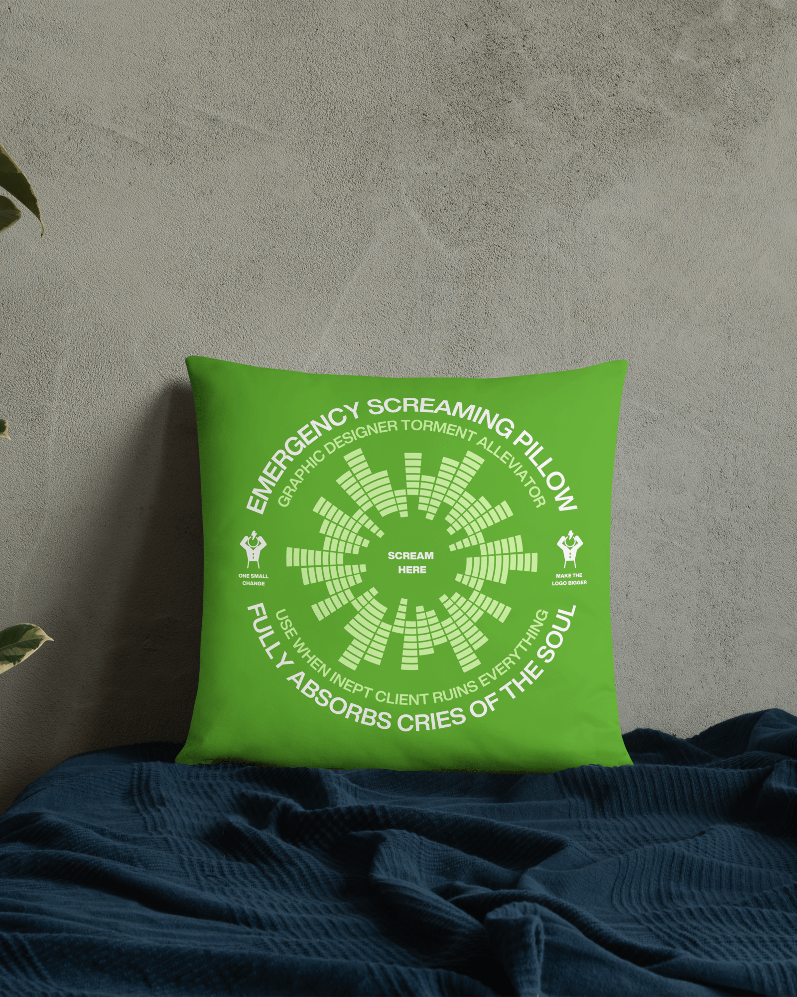 Jolly & Goode Pillow Emergency Screaming Pillow | Graphic Designer Edition Cheeky British Style