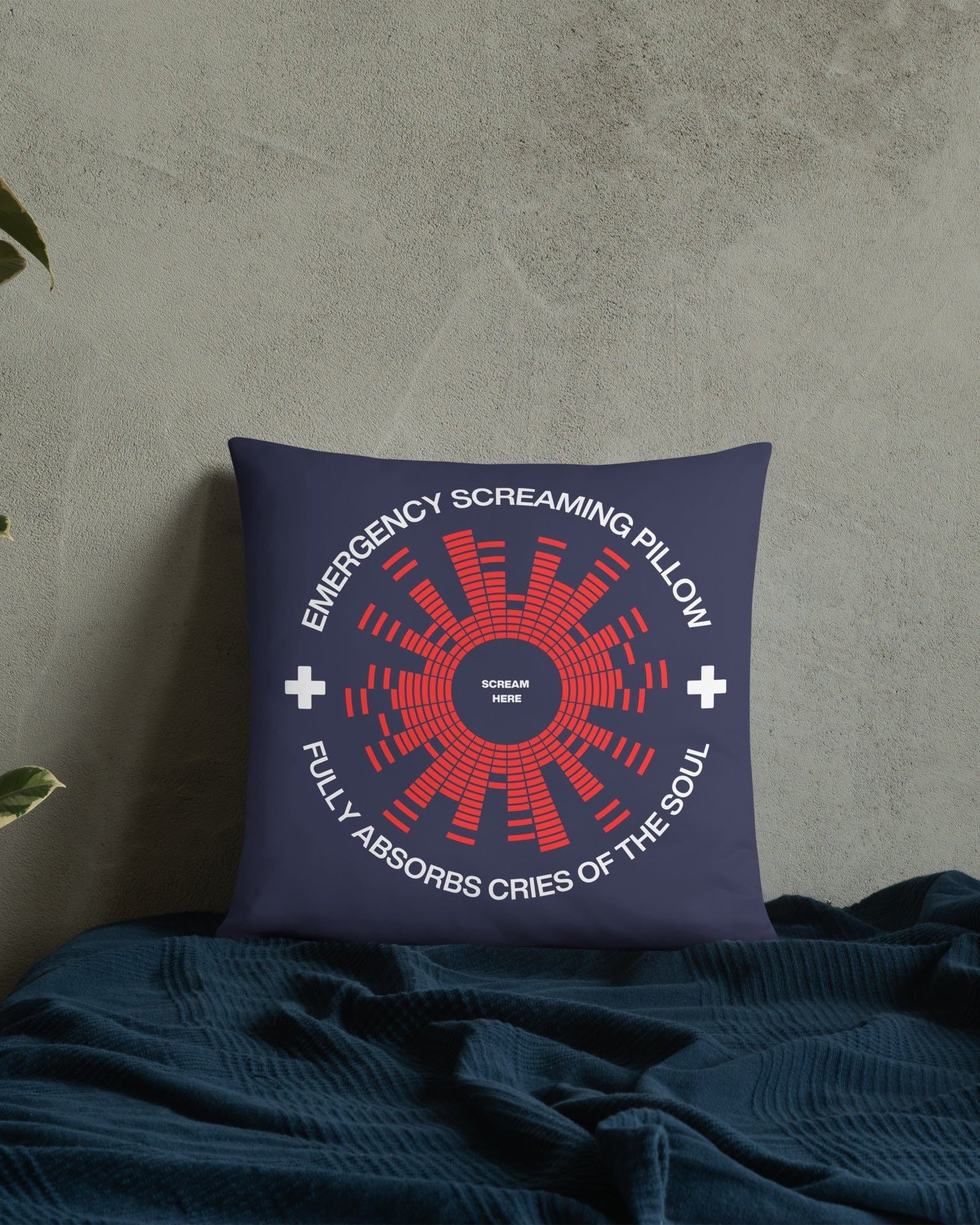 Jolly & Goode Pillow Emergency Screaming Pillow in Am I Blue Cheeky British Style