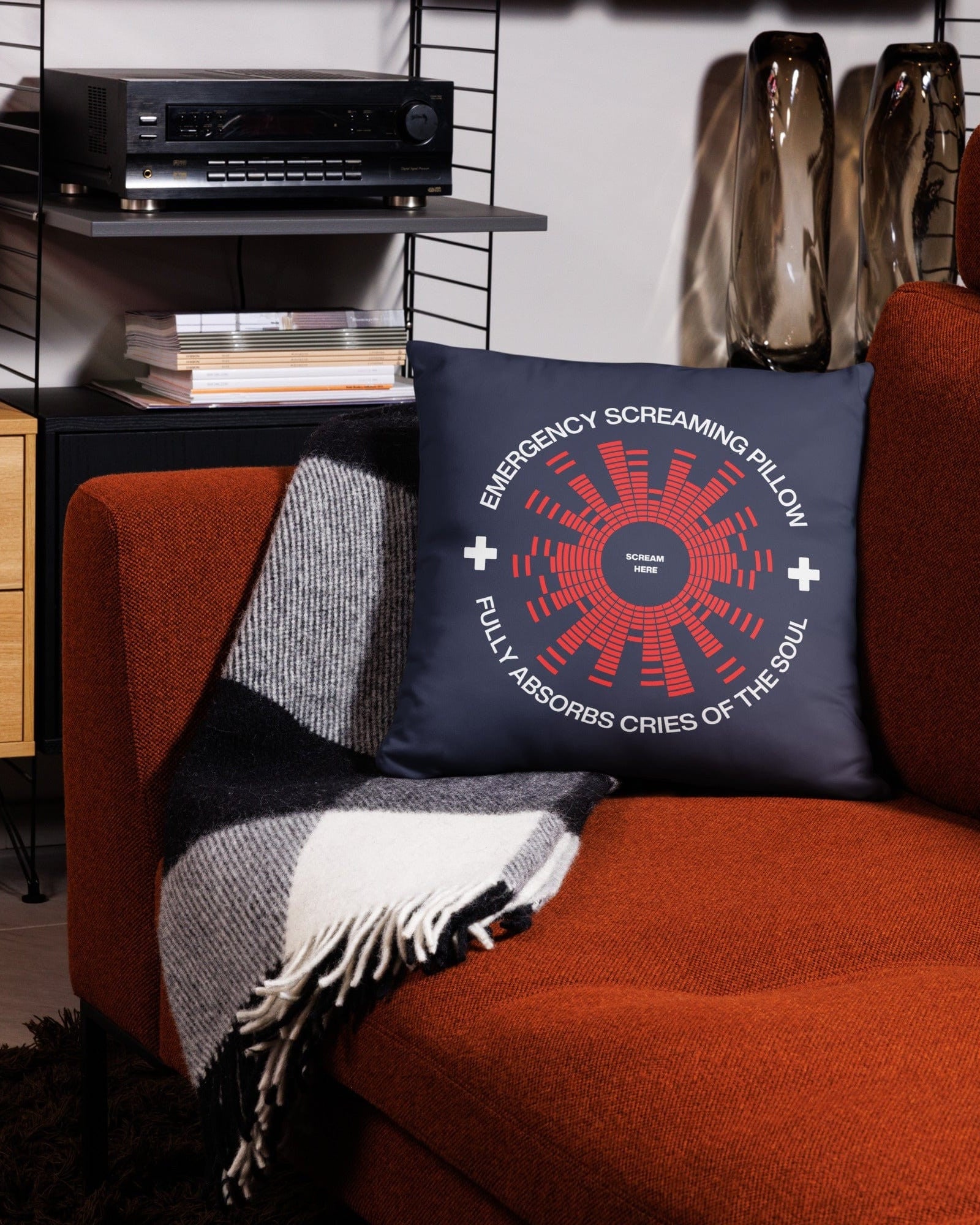 Jolly & Goode Pillow Emergency Screaming Pillow in Am I Blue Cheeky British Style