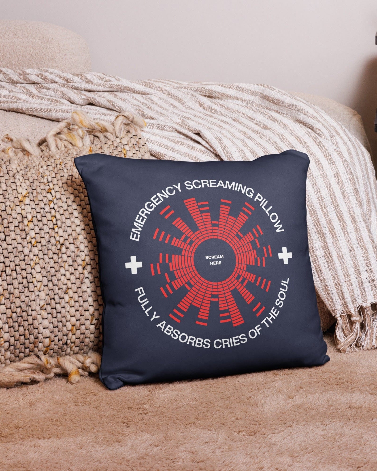 Jolly & Goode Pillow Emergency Screaming Pillow in Am I Blue Cheeky British Style