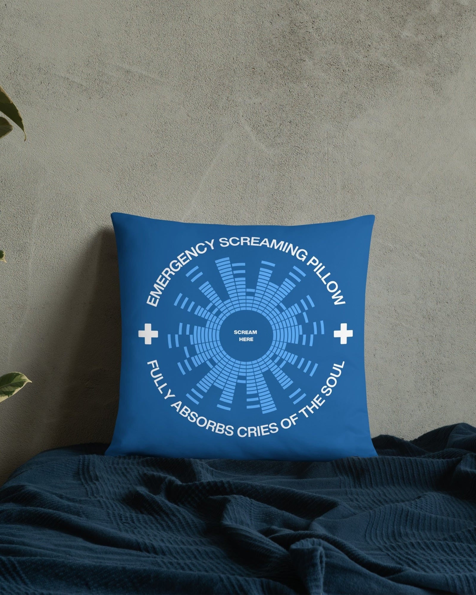 Jolly & Goode Pillow Emergency Screaming Pillow in Royally Screwed Blue Cheeky British Style