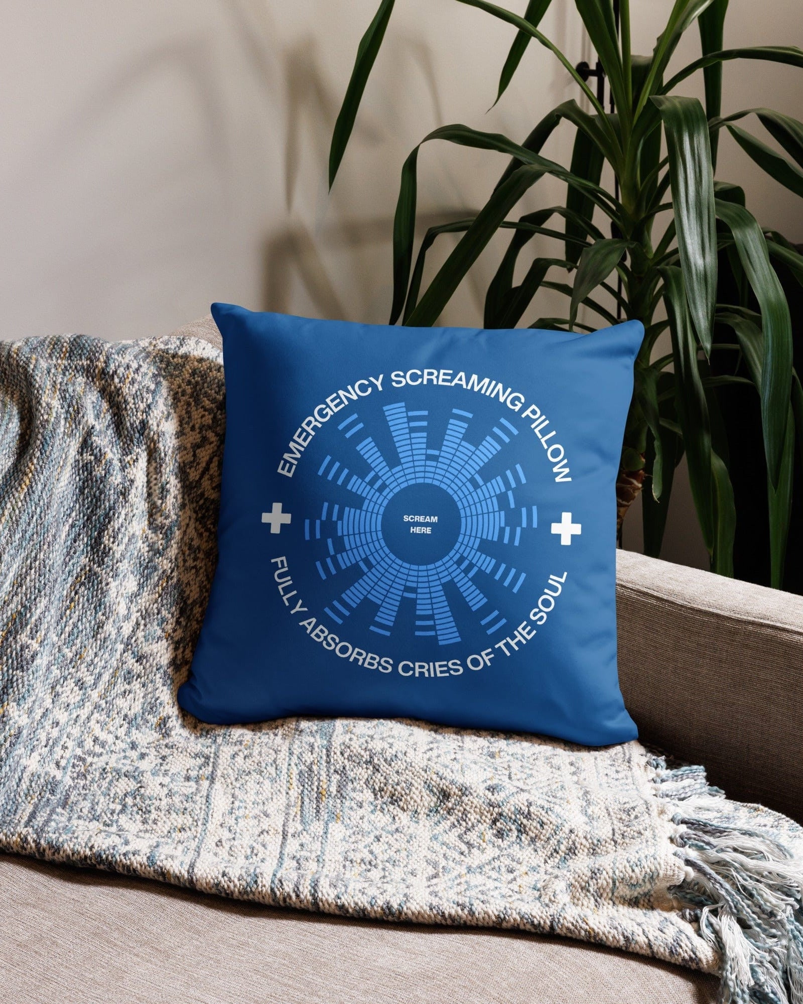 Jolly & Goode Pillow Emergency Screaming Pillow in Royally Screwed Blue Cheeky British Style