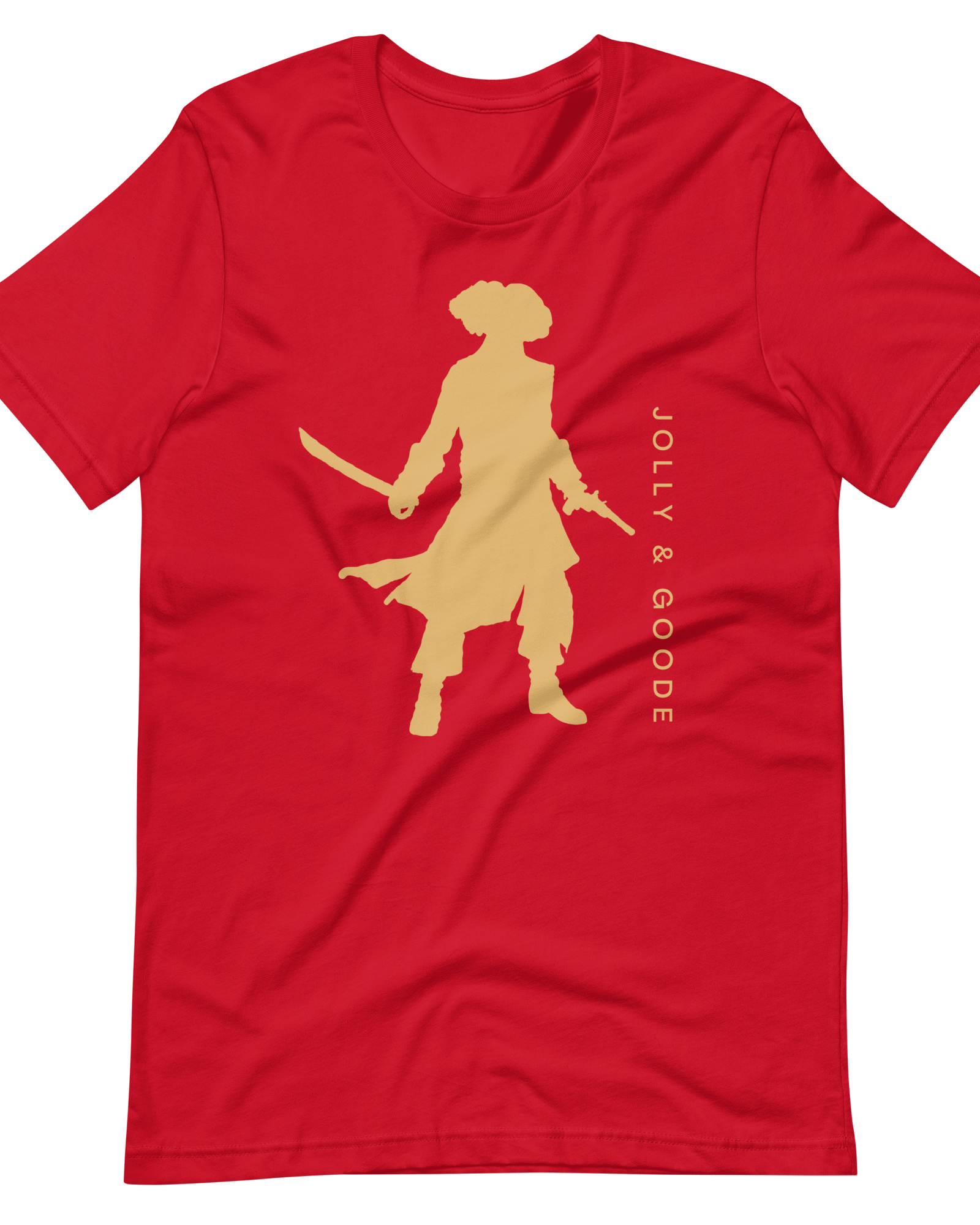 Jolly & Goode Pirate Silhouette T-shirt | Unisex Red / S Shirts & Tops Jolly & Goode