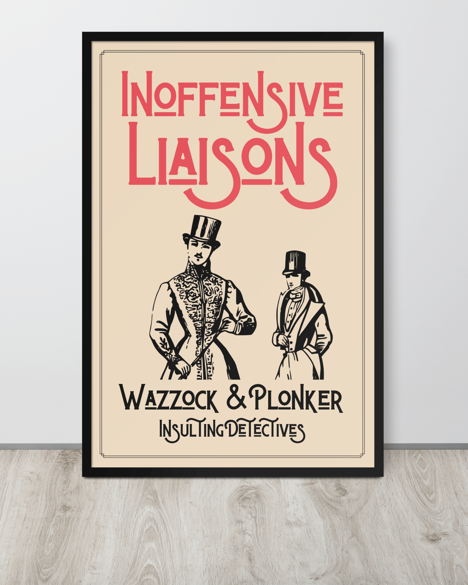 Jolly & Goode Posters, Prints, & Visual Artwork 24″×36″ Inoffensive Liaisons Wazzock & Plonker Poster Cheeky British Style