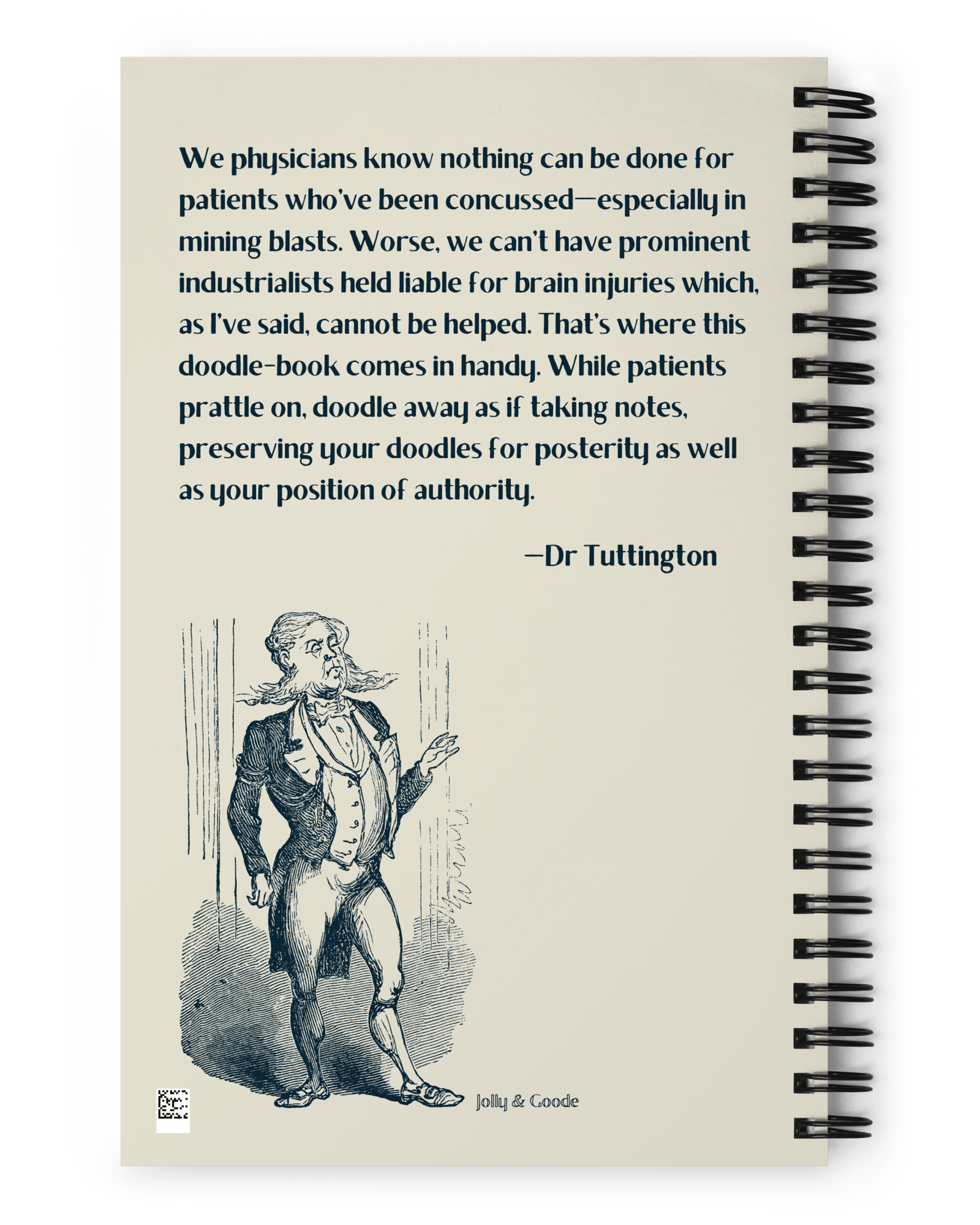 Jolly & Goode Posters, Prints, & Visual Artwork Dr Tuttington's Concussion Care Doodle-Book Cheeky British Style