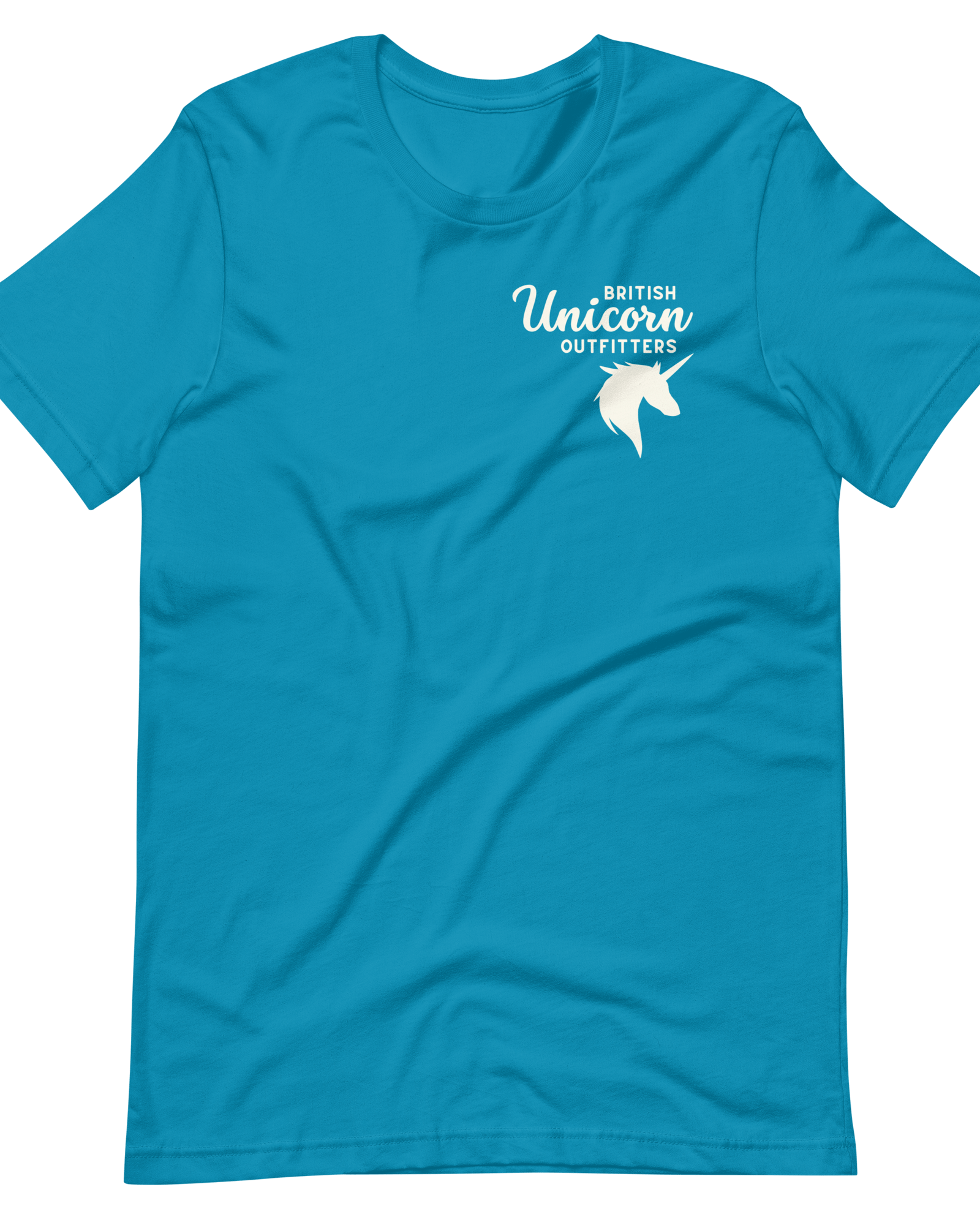 Jolly & Goode Shirts & Tops Aqua / S British Unicorn Outfitters T-shirt | Left Chest Cheeky British Style