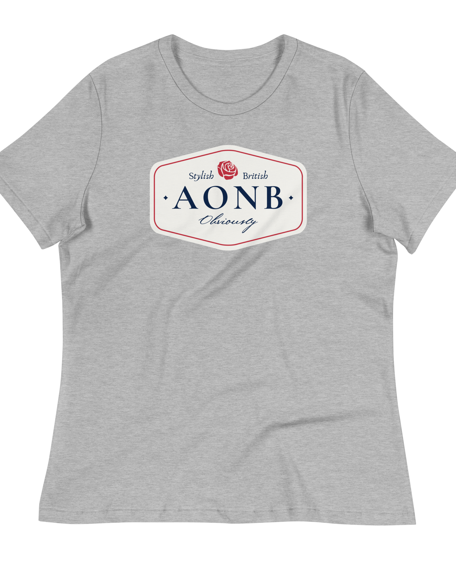 Jolly & Goode Shirts & Tops Athletic Heather / S AONB Women's Relaxed T-Shirt | Area of Outstanding Natural Beauty Cheeky British Style