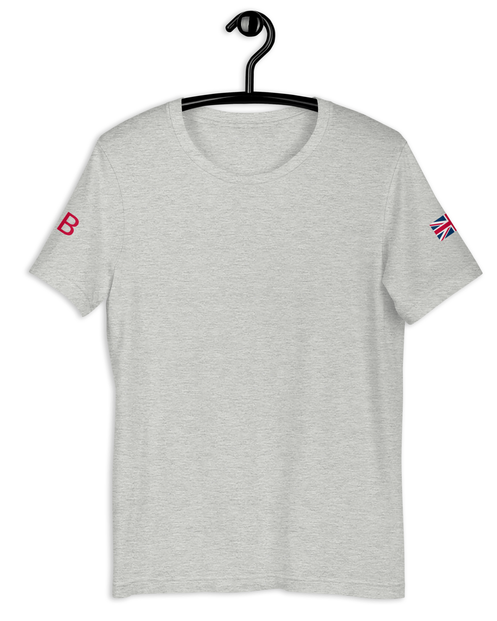 Jolly & Goode Shirts & Tops Athletic Heather / XS Union Jack GB T-shirt | Both Sleeves | Unisex Fit Cheeky British Style