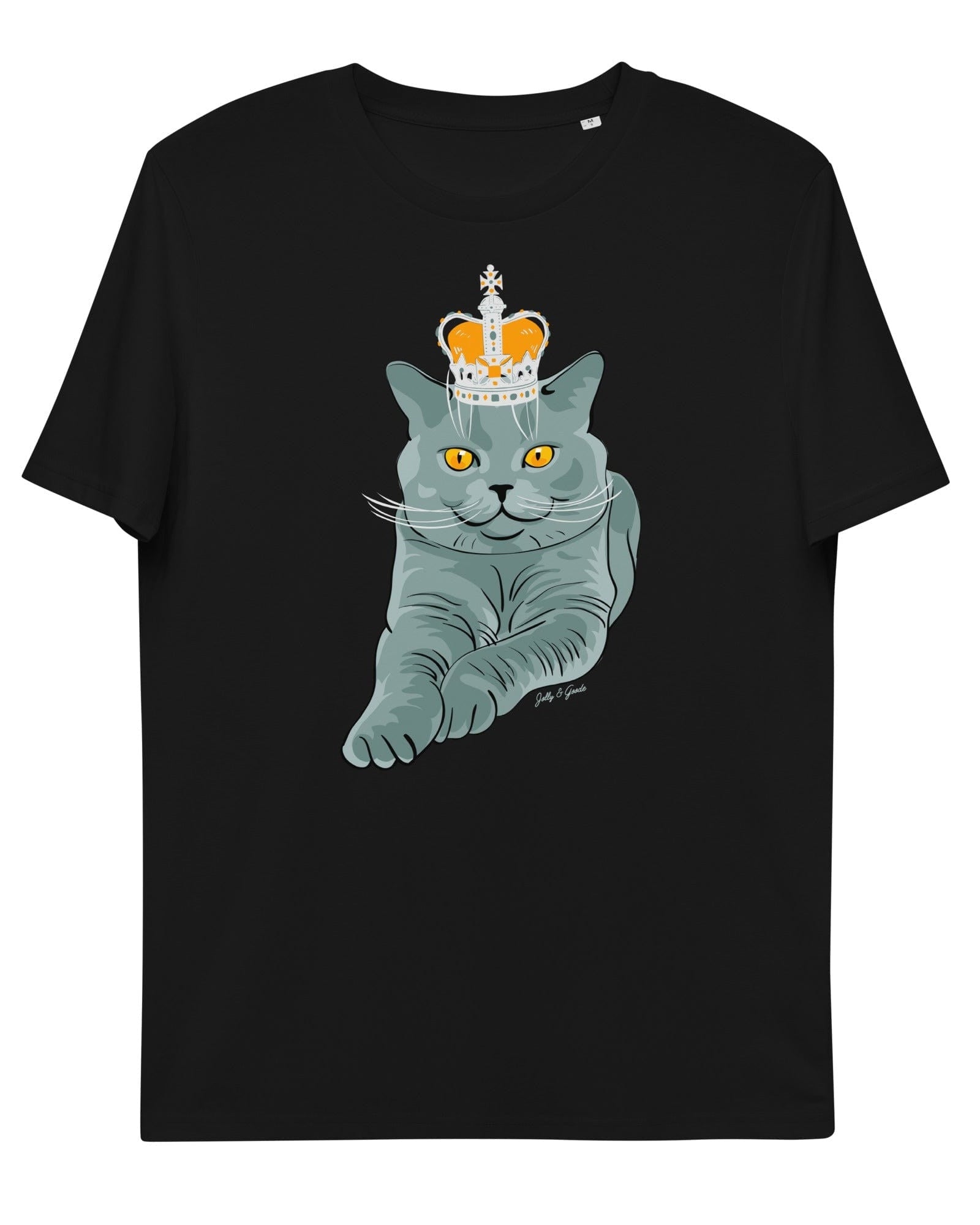 Jolly & Goode Shirts & Tops Black / S Crowned British Blue Shorthair T-shirt | Organic Cotton Cheeky British Style
