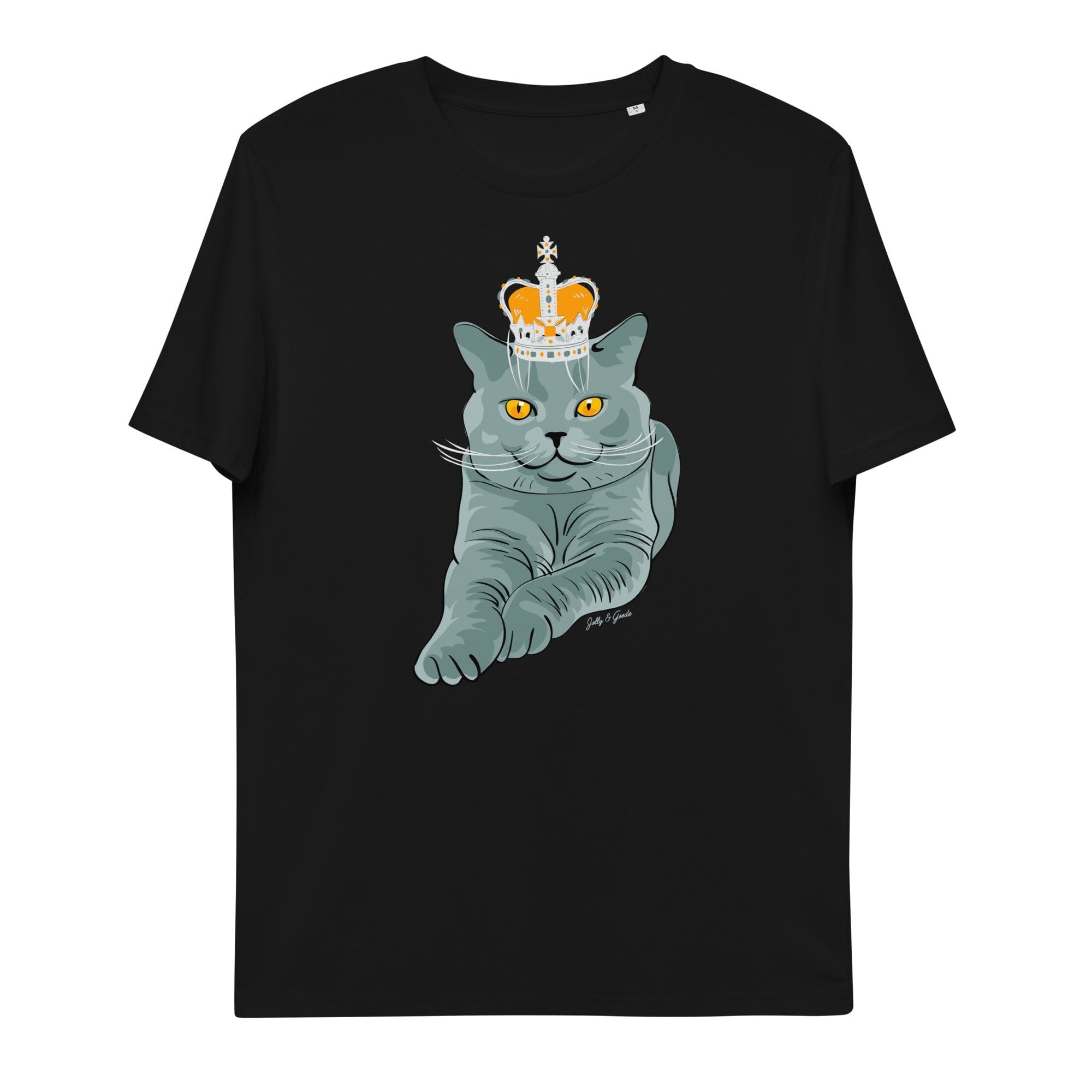 Jolly & Goode Shirts & Tops Black / S Crowned British Blue Shorthair T-shirt | Organic Cotton Cheeky British Style