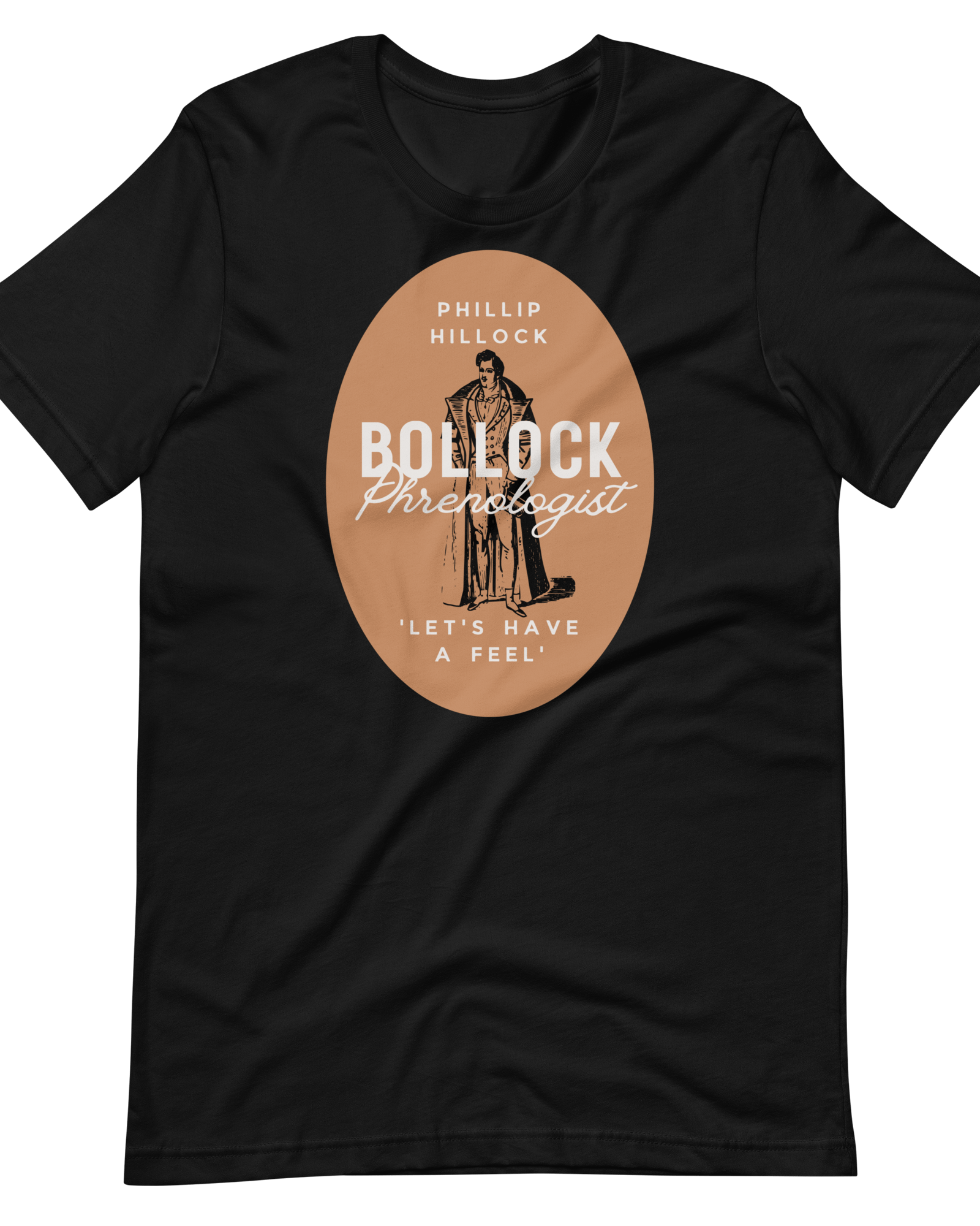 Jolly & Goode Shirts & Tops Black / S Phillip Hillock Bollock Phrenologist T-shirt Cheeky British Style