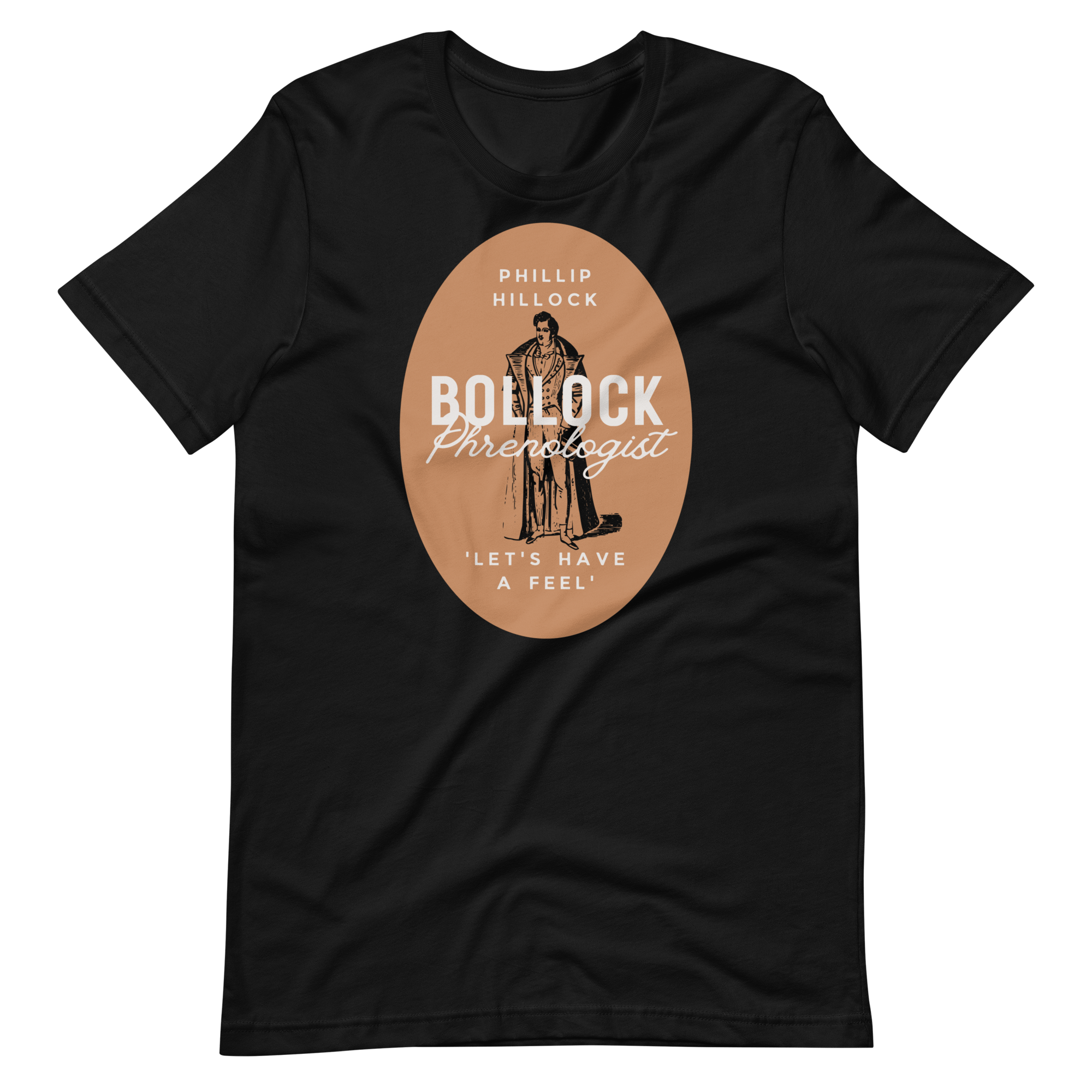 Jolly & Goode Shirts & Tops Black / S Phillip Hillock Bollock Phrenologist T-shirt Cheeky British Style