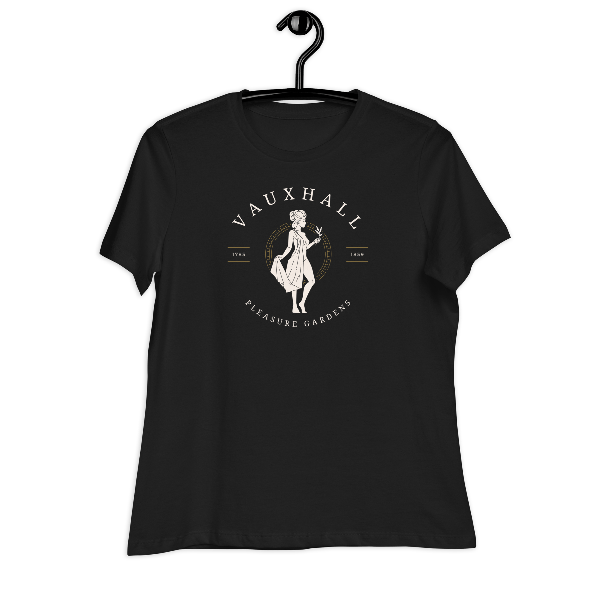 Jolly & Goode Shirts & Tops Black / S Vauxhall Pleasure Gardens | Women's Relaxed T-Shirt Cheeky British Style