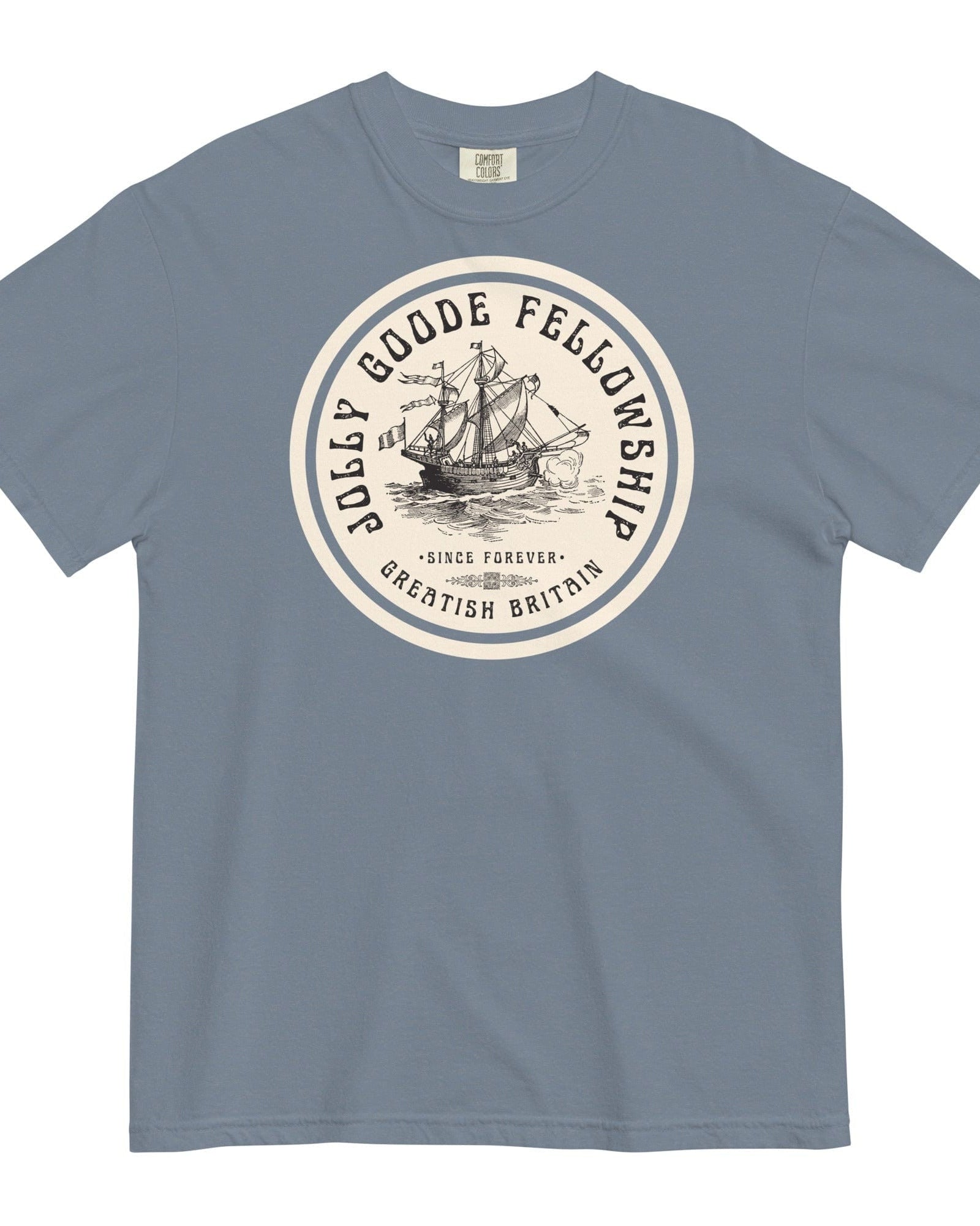 Jolly & Goode Shirts & Tops Blue Jean / S Jolly Goode Fellowship | Greatish Britain | Heavyweight T-shirt | Garment-Dyed Cheeky British Style