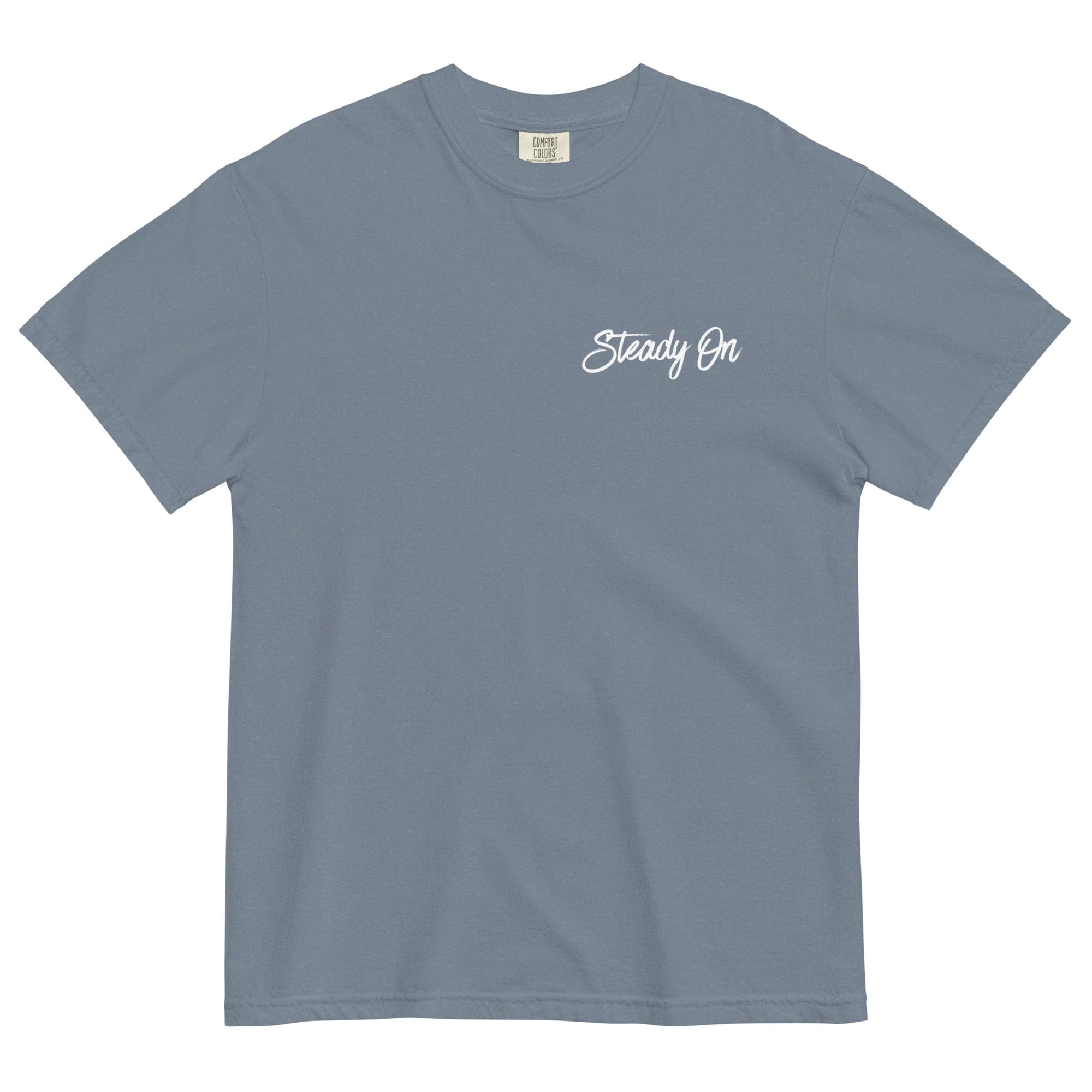 Jolly & Goode Shirts & Tops Blue Jean / S Steady On Surf Club Great Britain | Garment-dyed Heavyweight T-shirt | Relaxed Unisex Fit Cheeky British Style