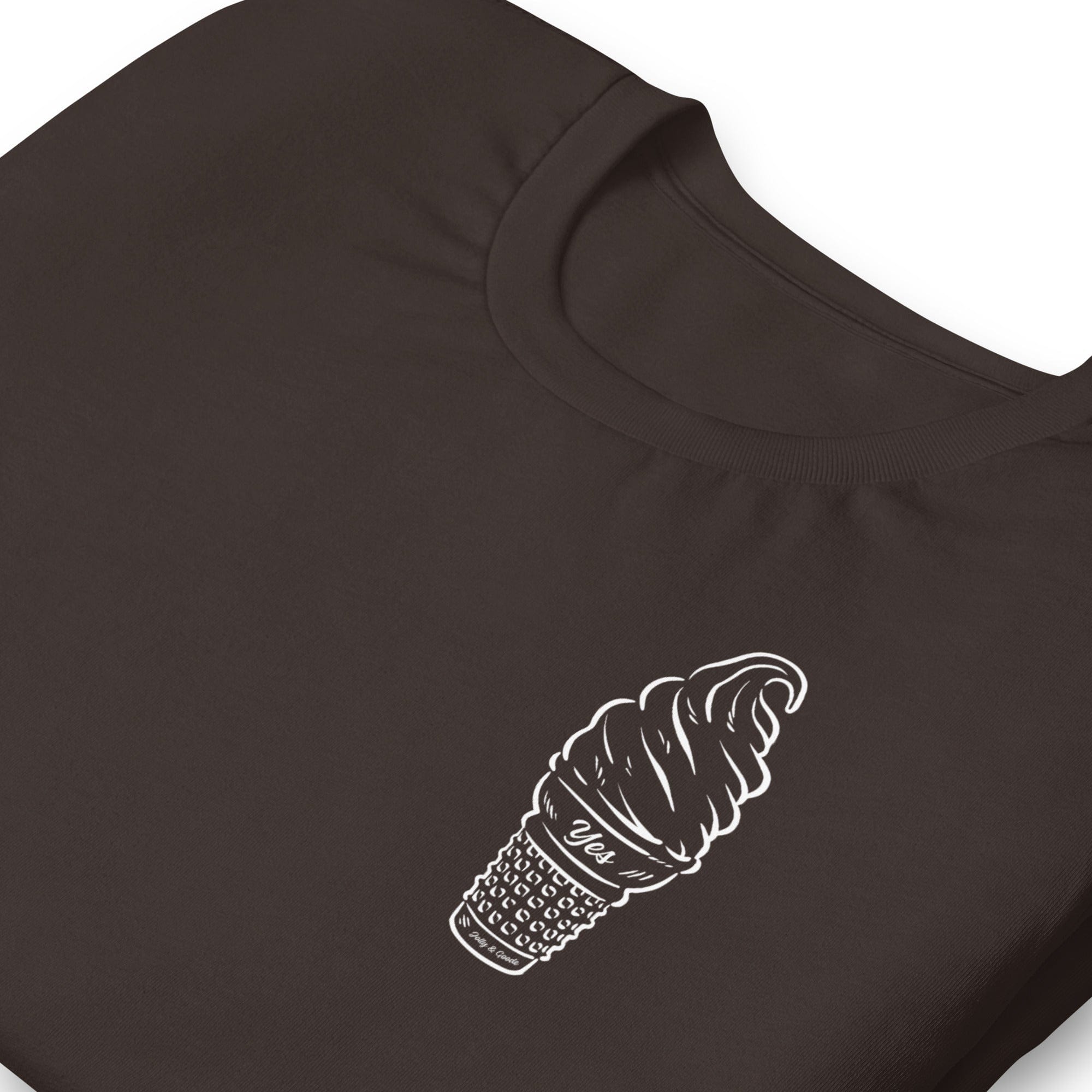 Jolly & Goode Shirts & Tops Brown / S Yes Ice Cream Cone T-shirt Cheeky British Style