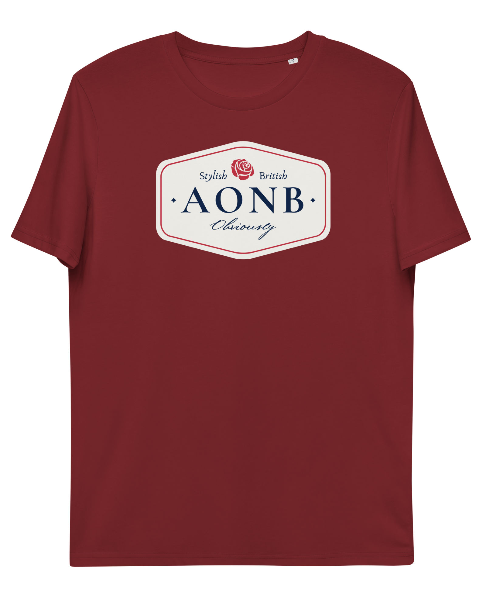 Jolly & Goode Shirts & Tops Burgundy / S AONB T-shirt | Organic Cotton | Unisex Fit Cheeky British Style