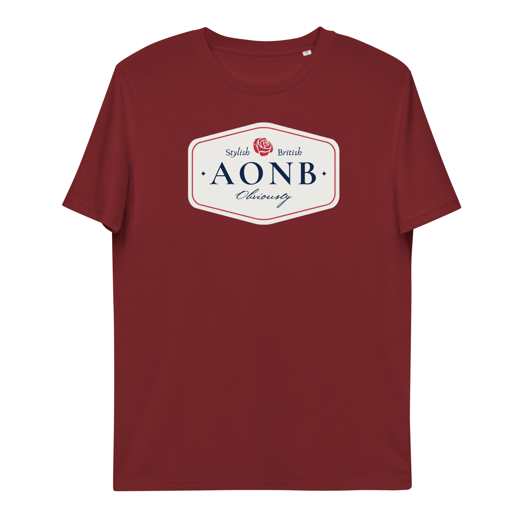 Jolly & Goode Shirts & Tops Burgundy / S AONB T-shirt | Organic Cotton | Unisex Fit Cheeky British Style