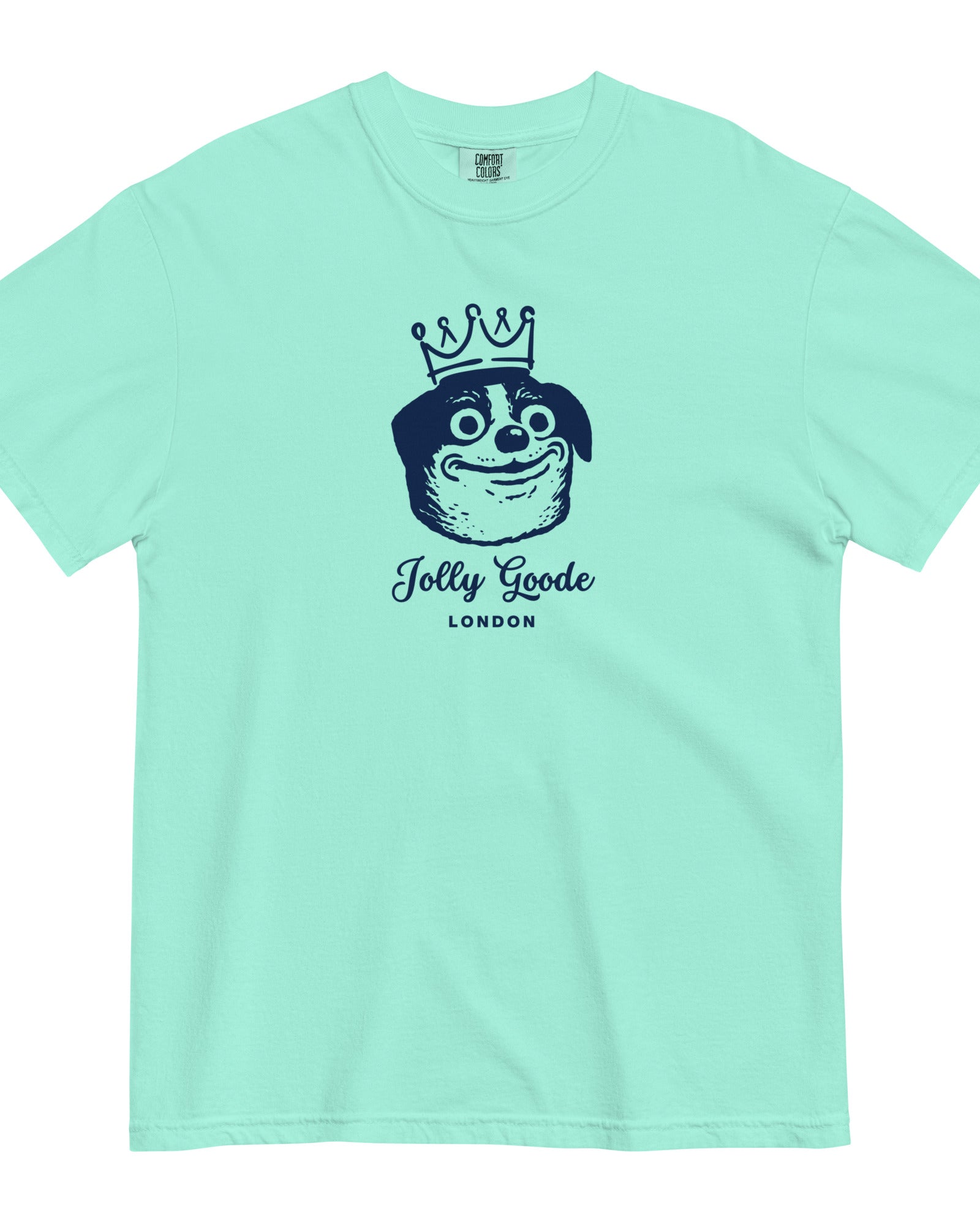 Jolly & Goode Shirts & Tops Chalky Mint / S Jolly Goode London Crowned Dog Tee Cheeky British Style