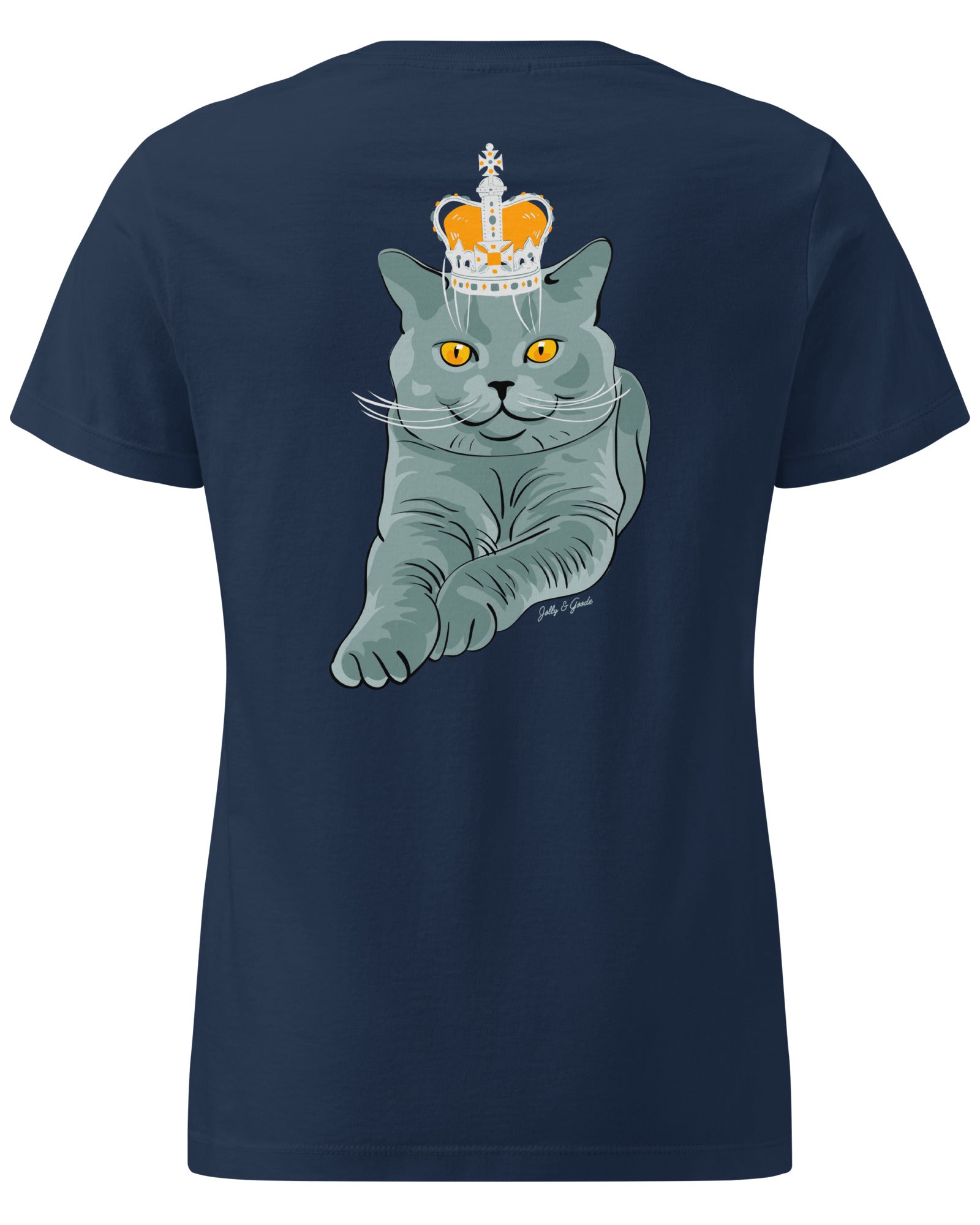 Jolly & Goode Shirts & Tops Crowned British Blue Shorthair Cat | Women’s Tee Cheeky British Style