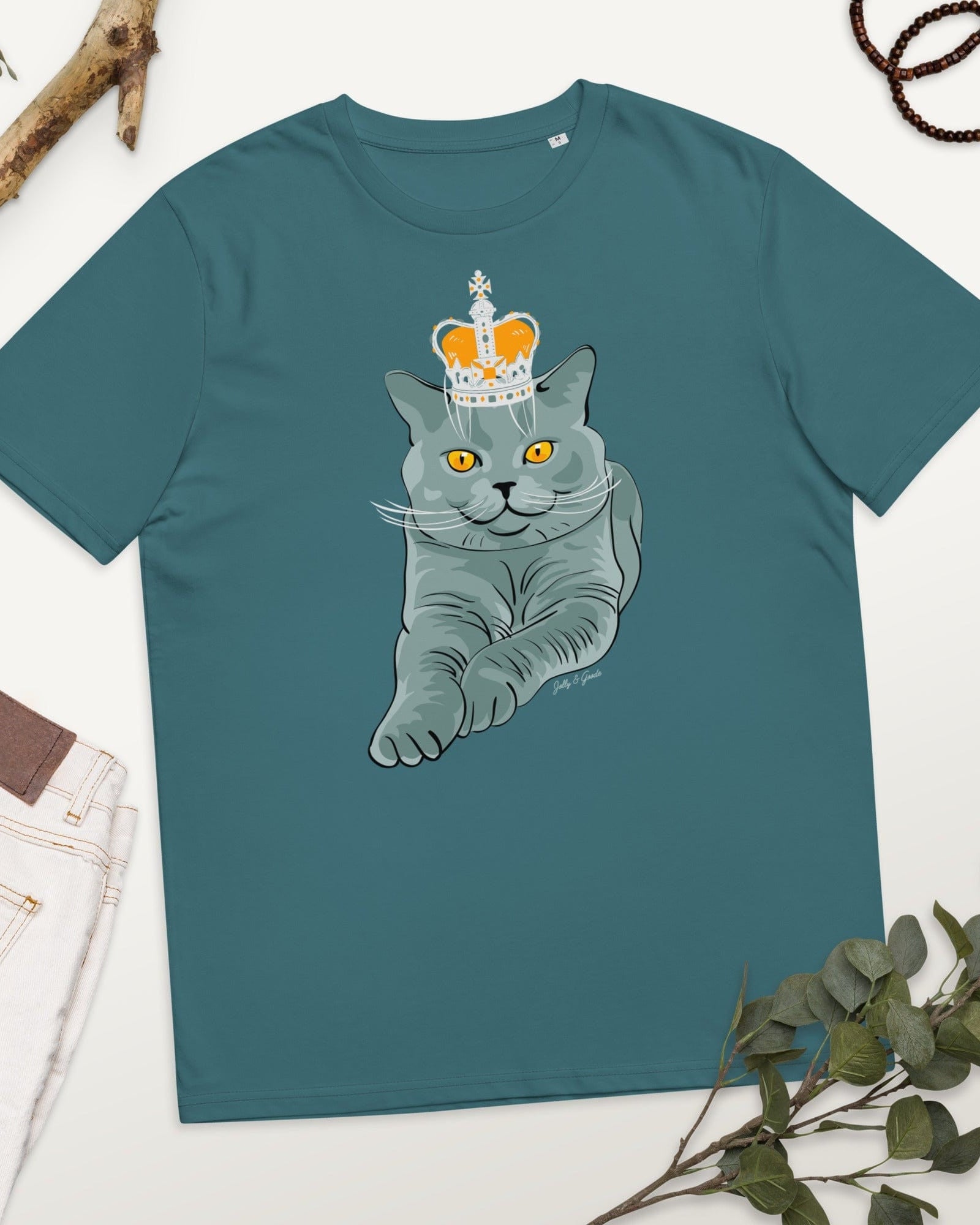 Jolly & Goode Shirts & Tops Crowned British Blue Shorthair T-shirt | Organic Cotton Cheeky British Style