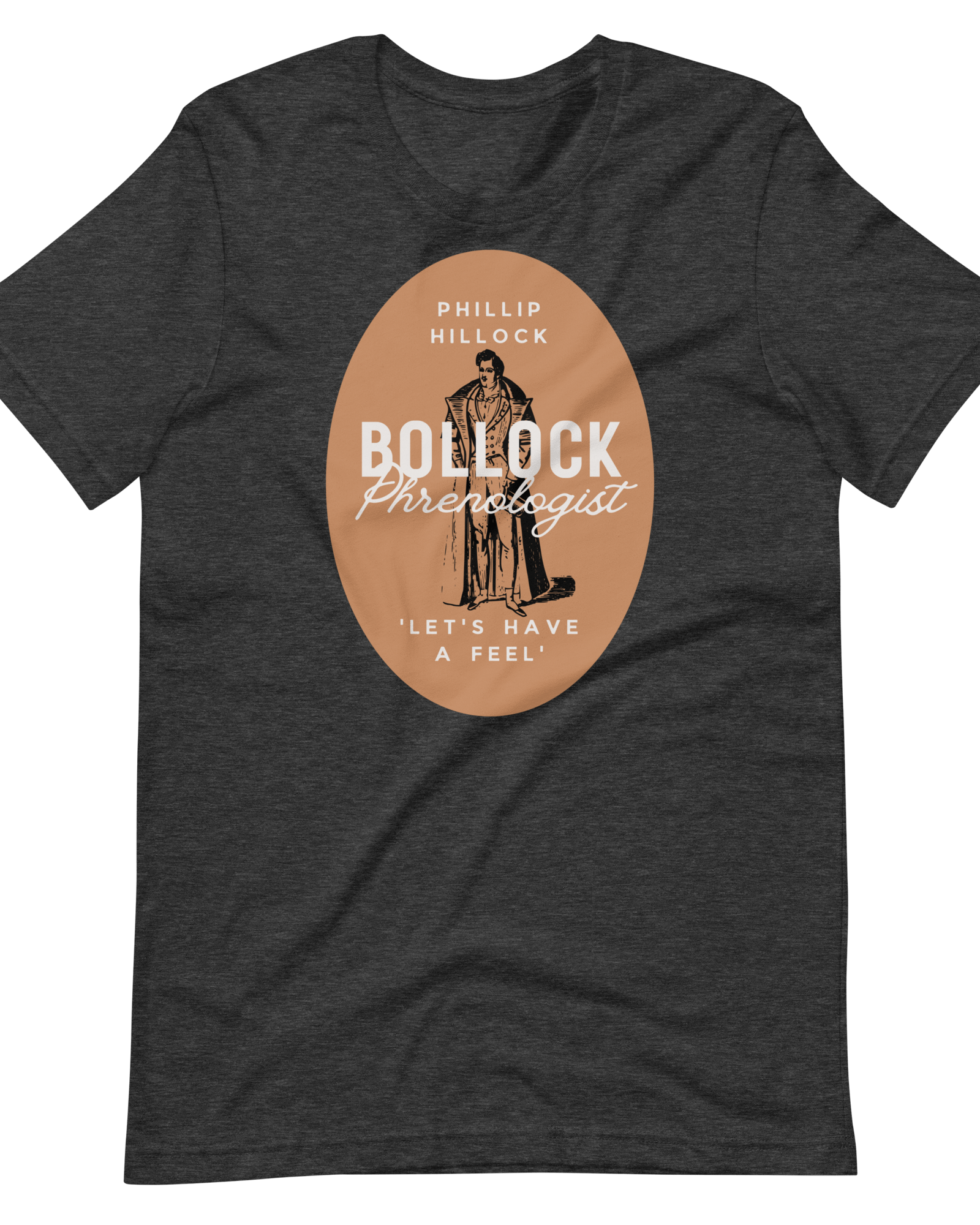Jolly & Goode Shirts & Tops Dark Grey Heather / S Phillip Hillock Bollock Phrenologist T-shirt Cheeky British Style