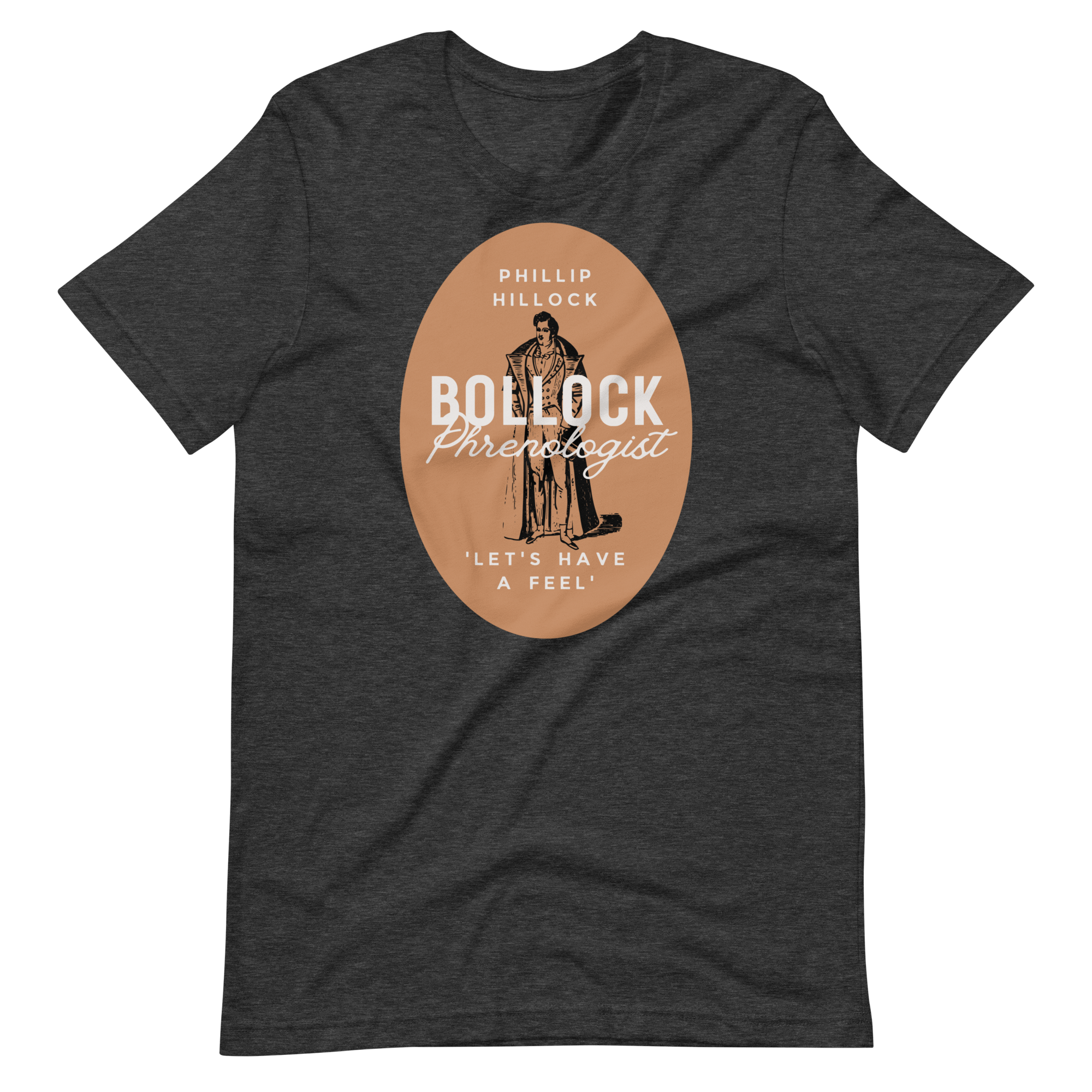 Jolly & Goode Shirts & Tops Dark Grey Heather / S Phillip Hillock Bollock Phrenologist T-shirt Cheeky British Style