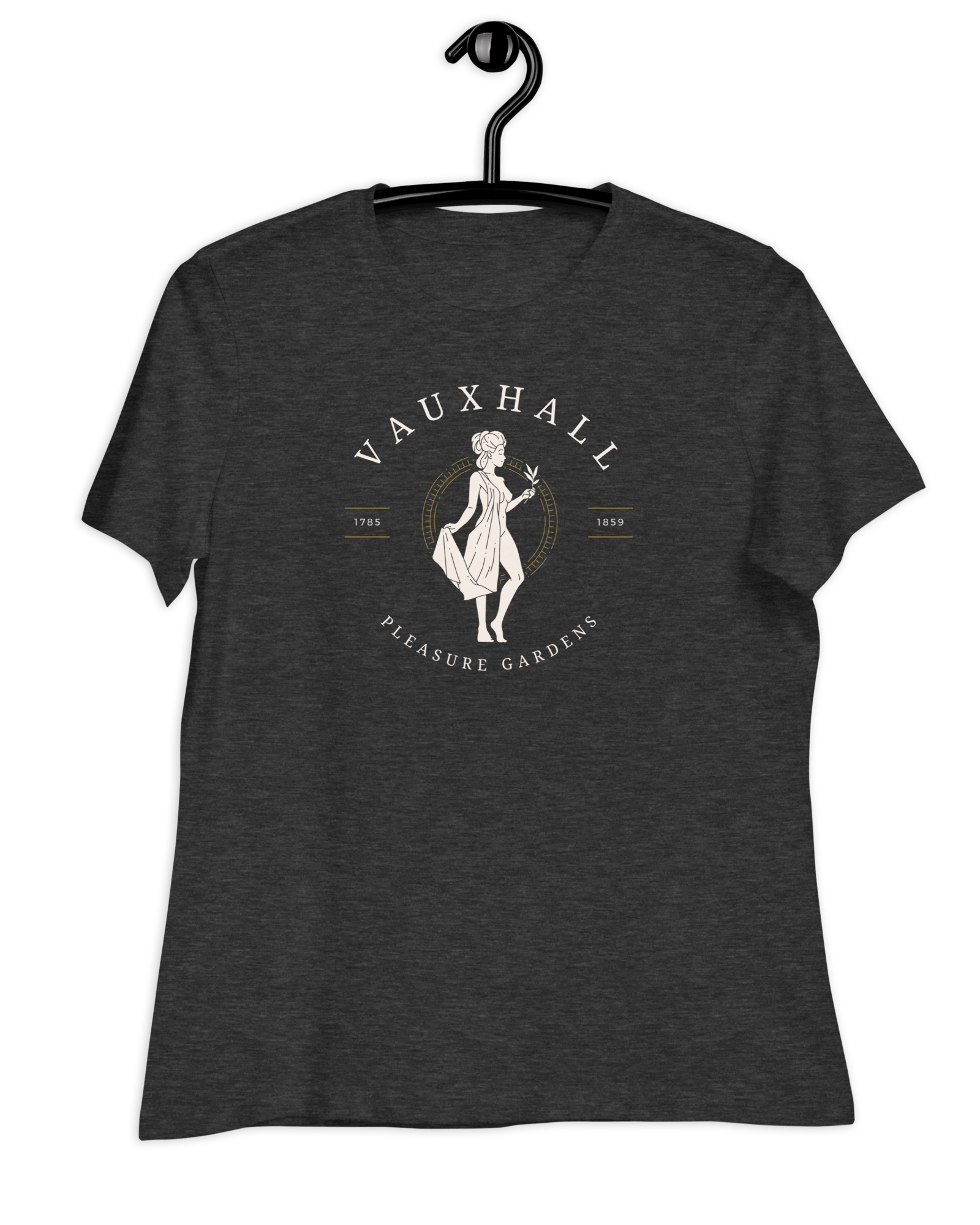 Jolly & Goode Shirts & Tops Dark Grey Heather / S Vauxhall Pleasure Gardens | Women's Relaxed T-Shirt Cheeky British Style