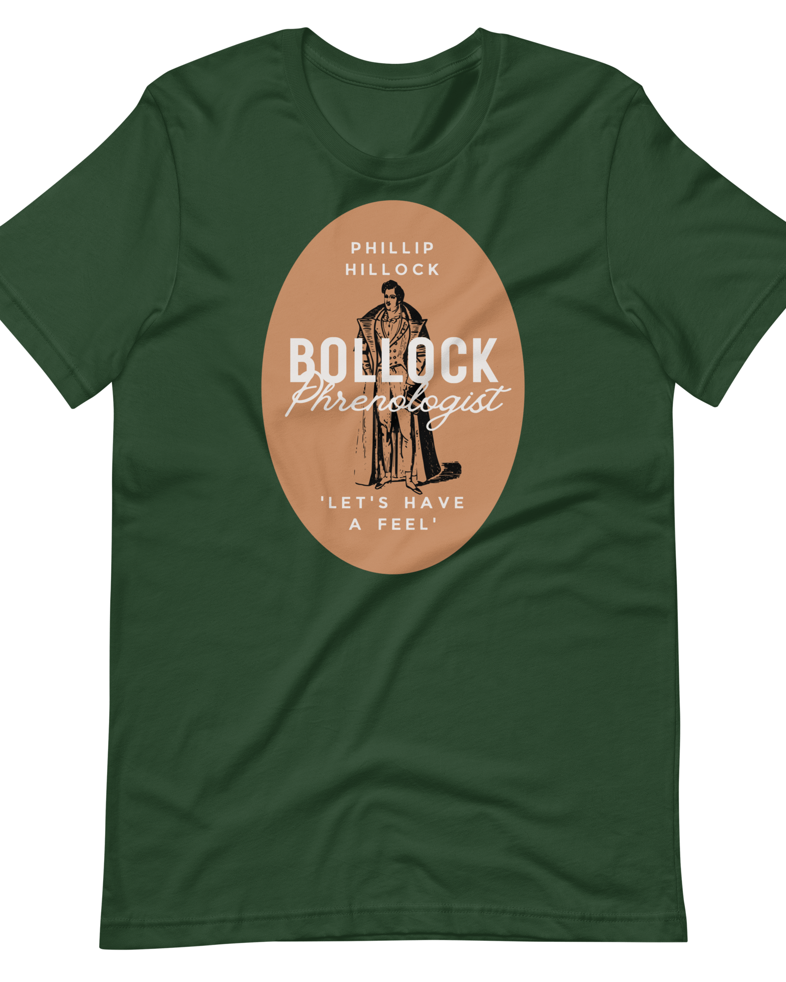 Jolly & Goode Shirts & Tops Forest / S Phillip Hillock Bollock Phrenologist T-shirt Cheeky British Style