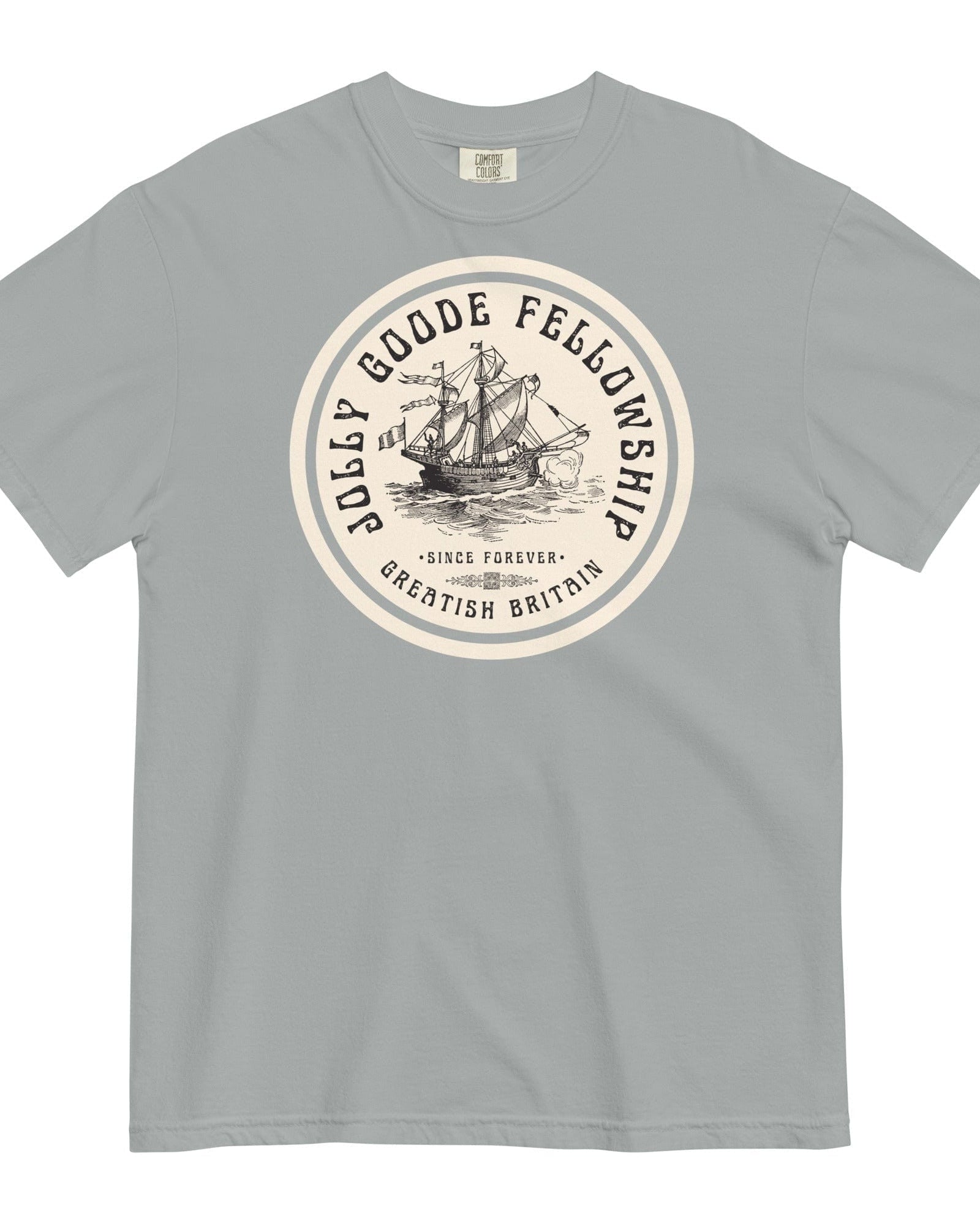 Jolly & Goode Shirts & Tops Granite / S Jolly Goode Fellowship | Greatish Britain | Heavyweight T-shirt | Garment-Dyed Cheeky British Style
