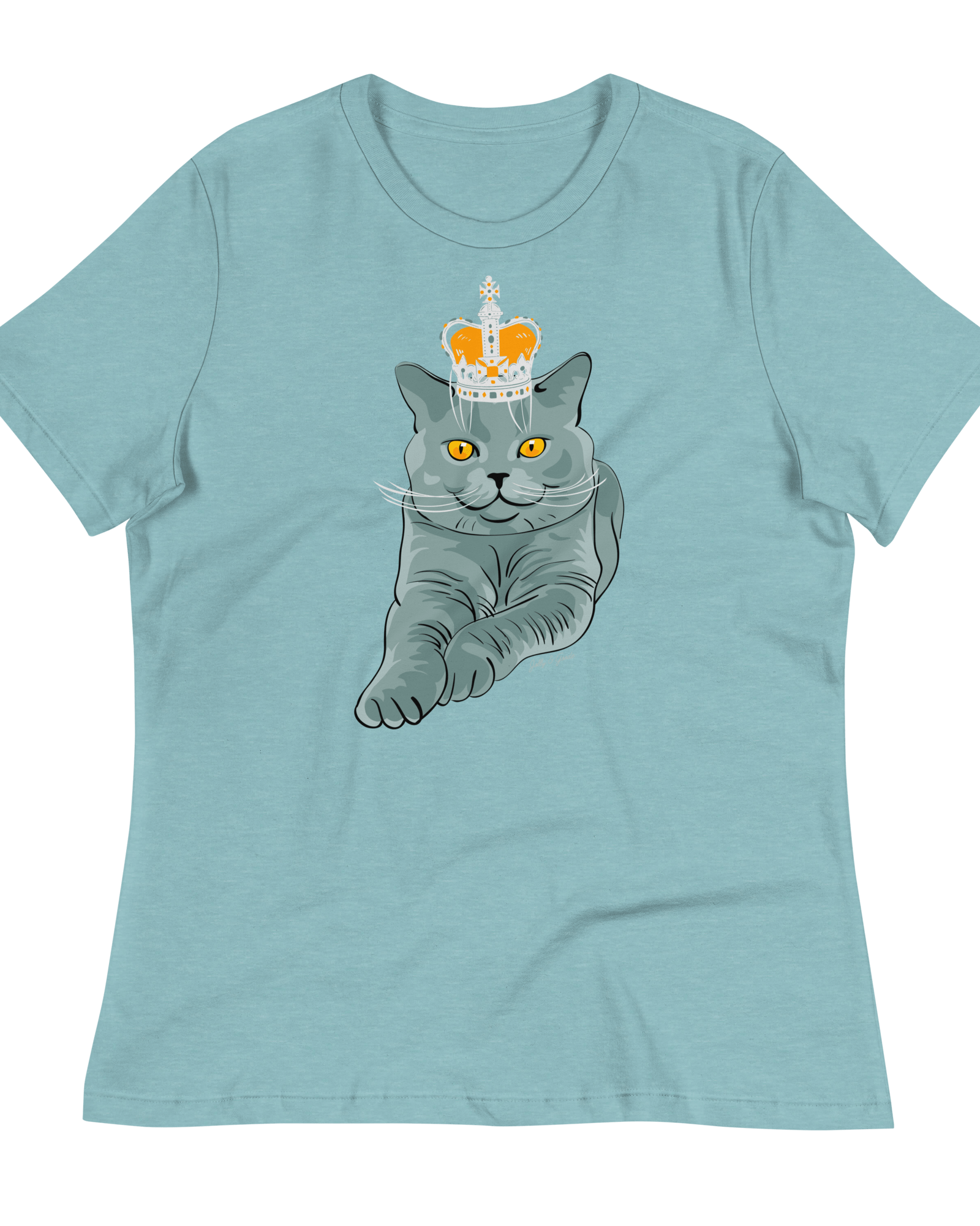 Jolly & Goode Shirts & Tops Heather Blue Lagoon / S British Blue Women's Relaxed T-Shirt Cheeky British Style