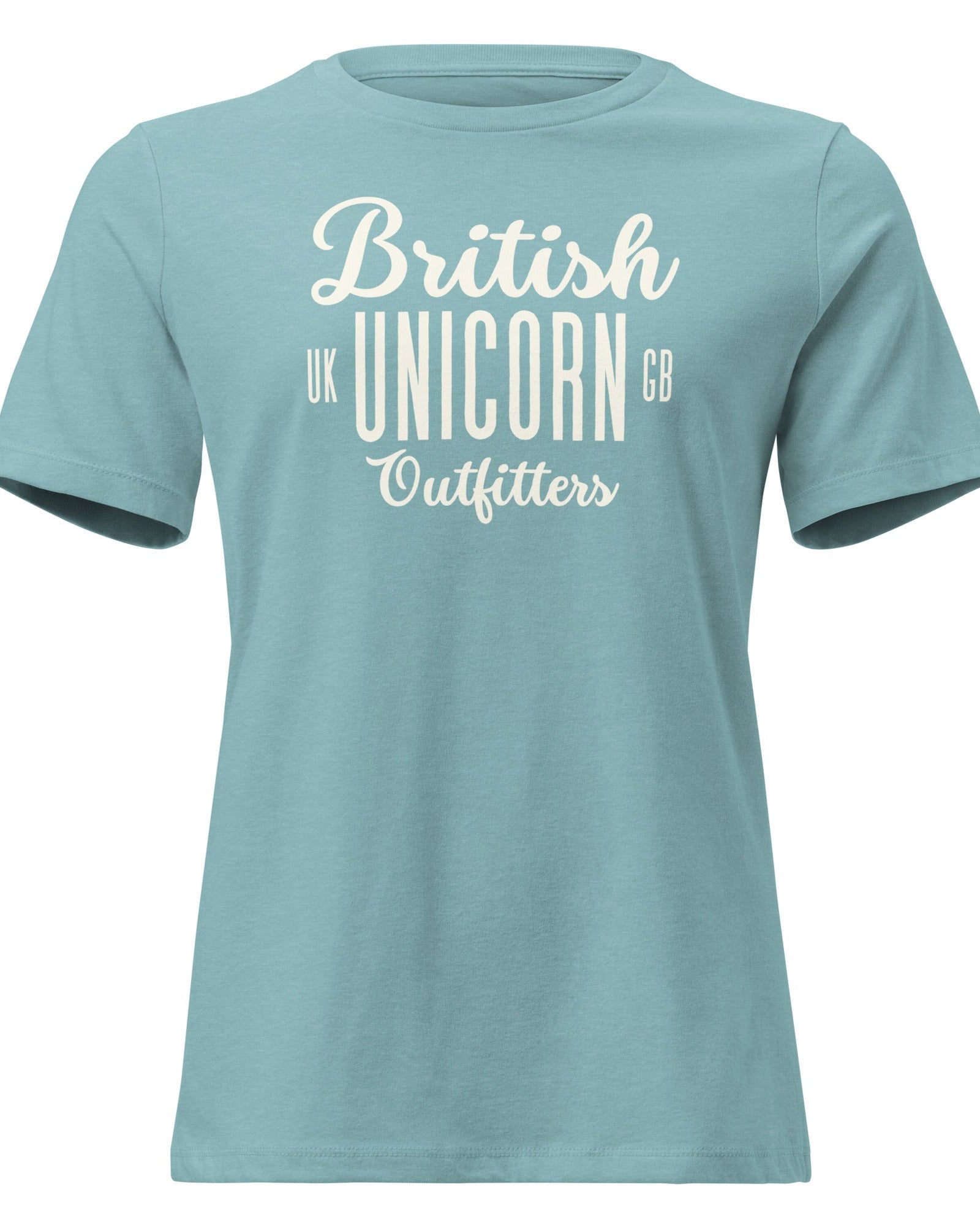Jolly & Goode Shirts & Tops Heather Blue Lagoon / S British Unicorn Outfitters Women's Relaxed T-Shirt Cheeky British Style