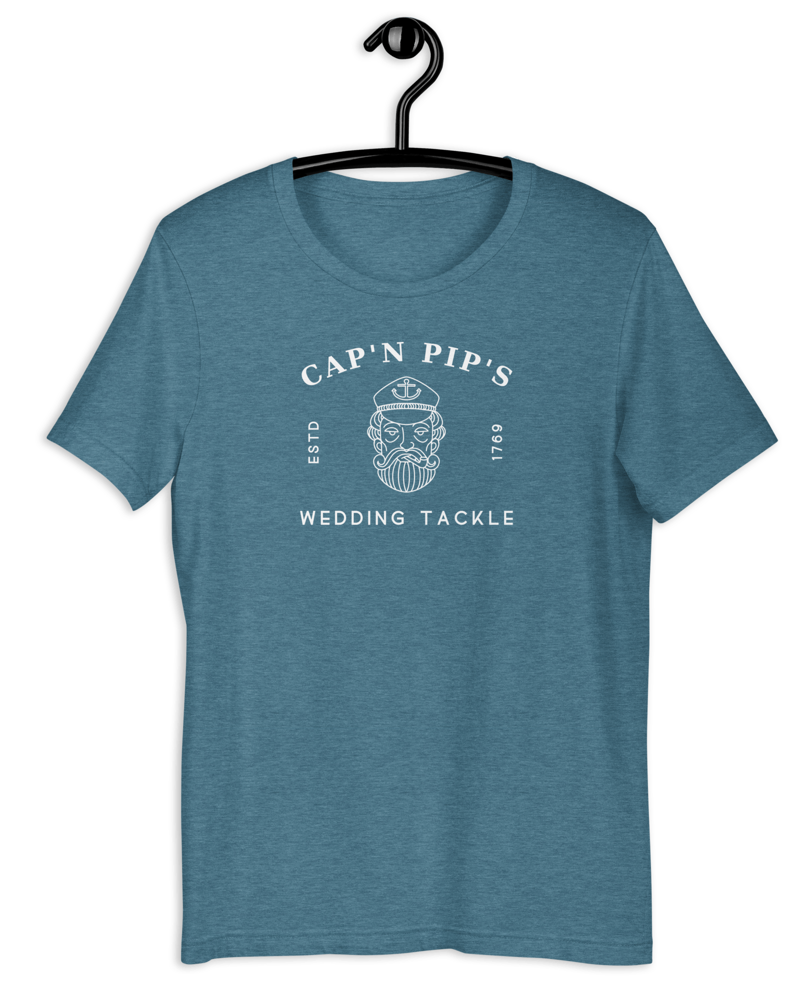Jolly & Goode Shirts & Tops Heather Deep Teal / S Cap'n Pip's Wedding Tackle T-shirt Cheeky British Style