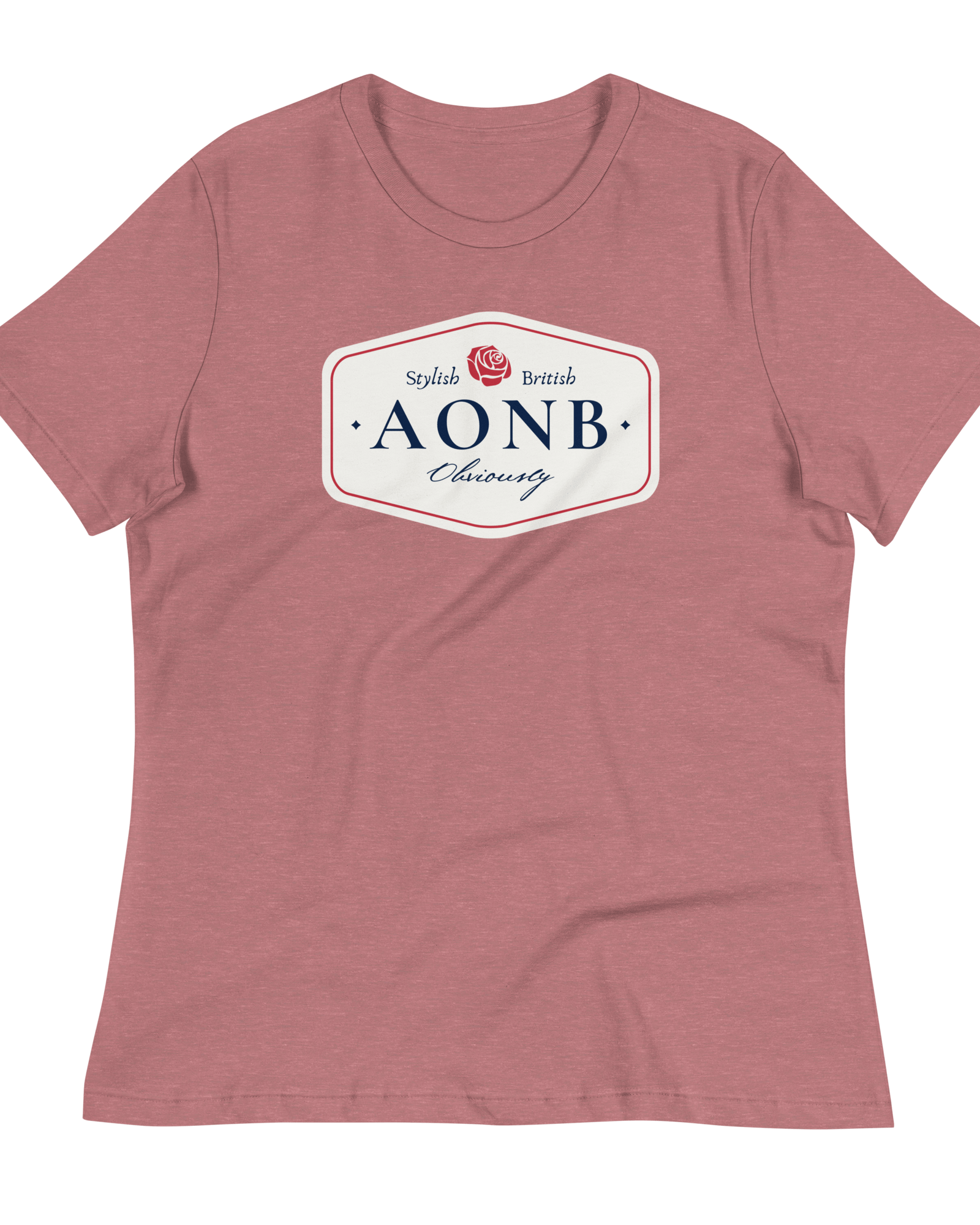 Jolly & Goode Shirts & Tops Heather Mauve / S AONB Women's Relaxed T-Shirt | Area of Outstanding Natural Beauty Cheeky British Style