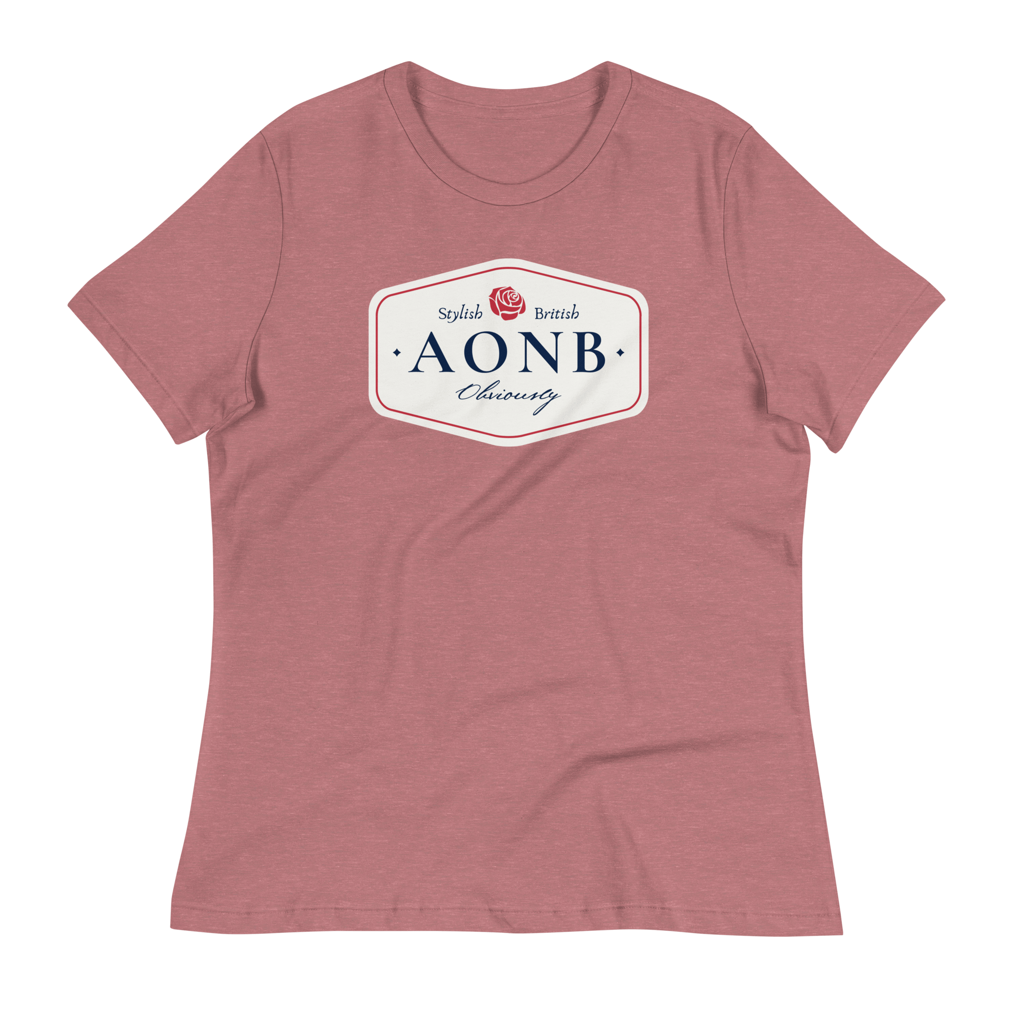 Jolly & Goode Shirts & Tops Heather Mauve / S AONB Women's Relaxed T-Shirt | Area of Outstanding Natural Beauty Cheeky British Style