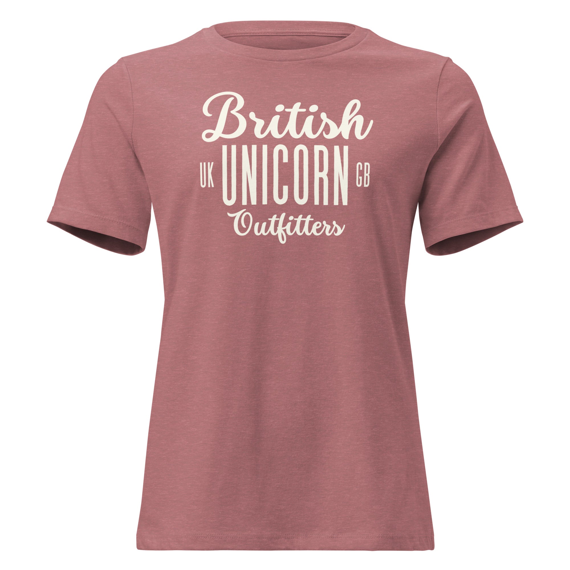 Jolly & Goode Shirts & Tops Heather Mauve / S British Unicorn Outfitters Women's Relaxed T-Shirt Cheeky British Style