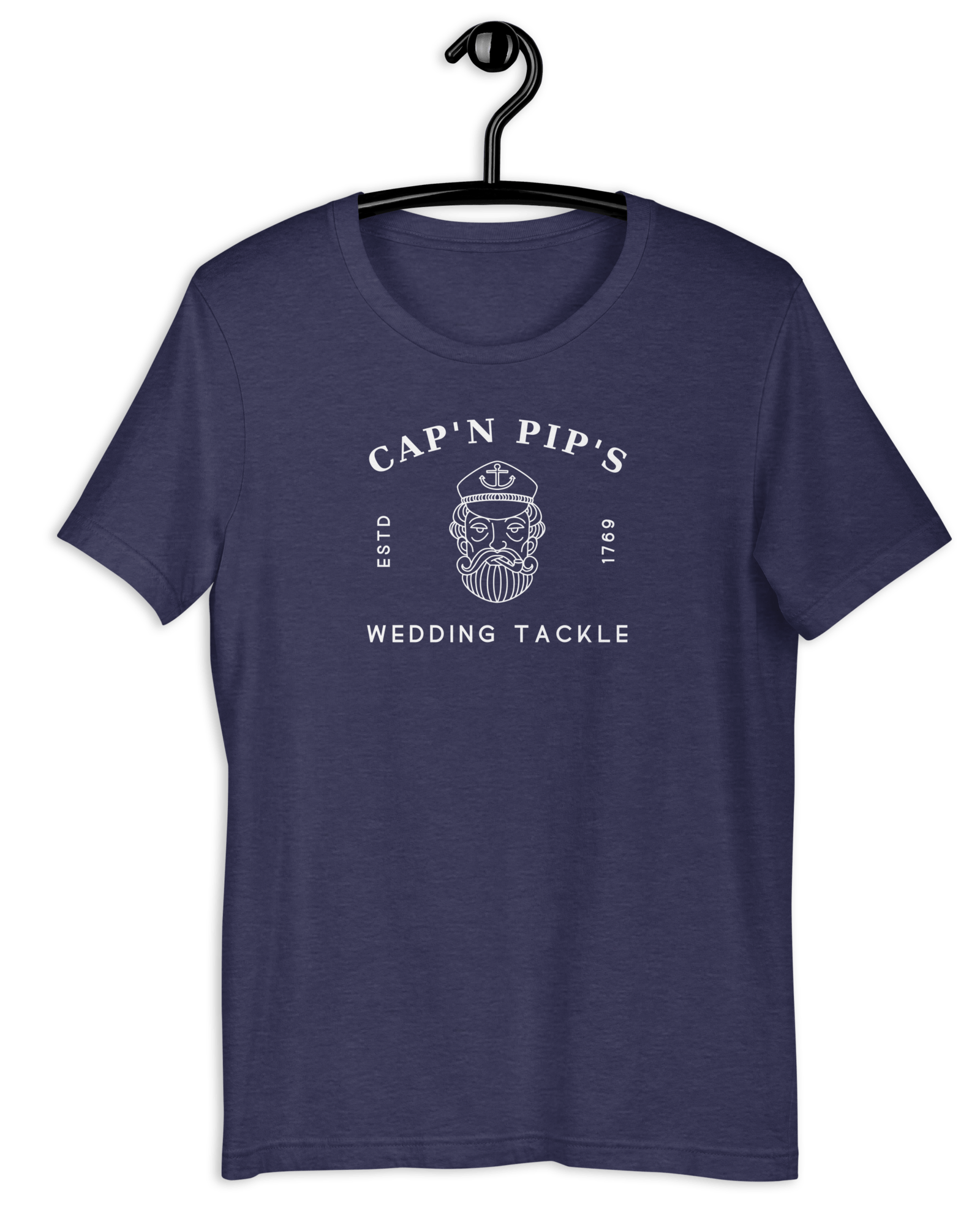 Jolly & Goode Shirts & Tops Heather Midnight Navy / S Cap'n Pip's Wedding Tackle T-shirt Cheeky British Style