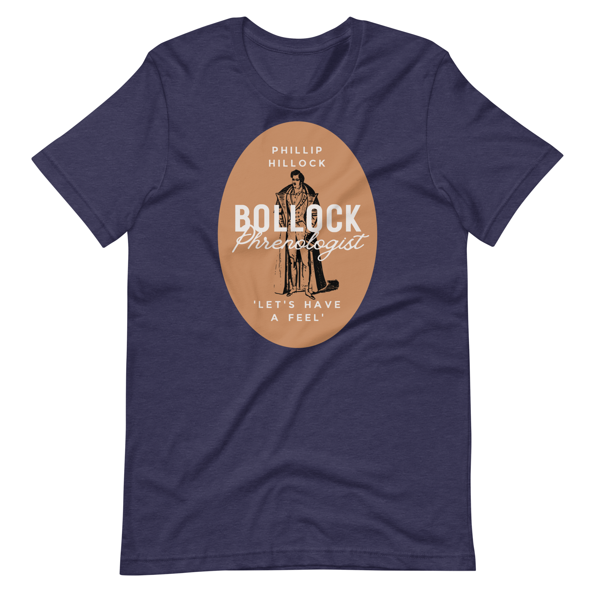 Jolly & Goode Shirts & Tops Heather Midnight Navy / S Phillip Hillock Bollock Phrenologist T-shirt Cheeky British Style