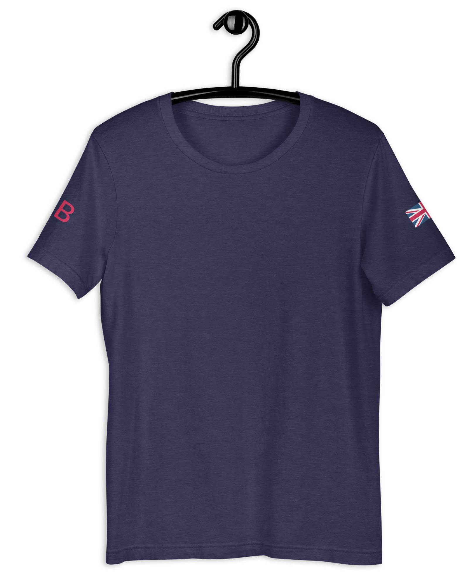 Jolly & Goode Shirts & Tops Heather Midnight Navy / XS Union Jack GB T-shirt | Both Sleeves | Unisex Fit Cheeky British Style